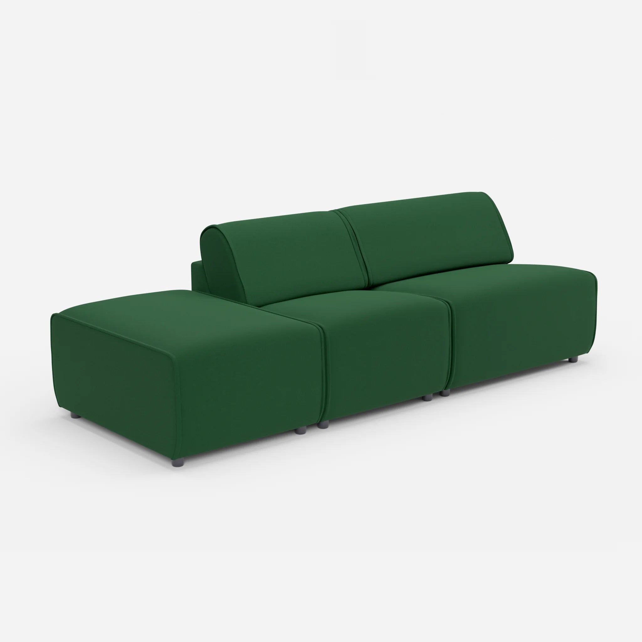 2 Sitzer Sofa Belleform mit offener Seite links 1 dama0052 in Dunkelgrün von der Seite