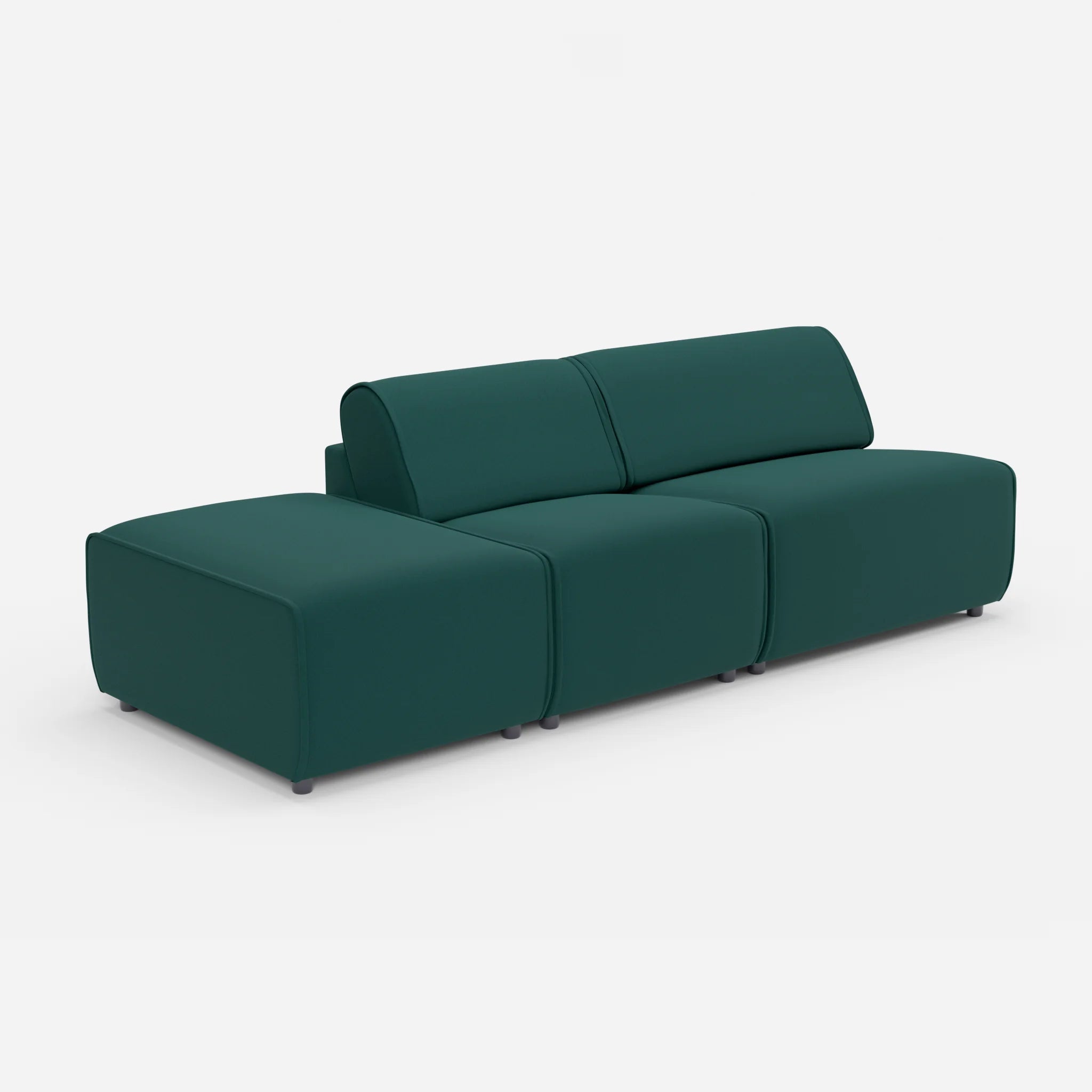 2 Sitzer Sofa Belleform mit offener Seite links 1 dama0073 in Petrol von der Seite