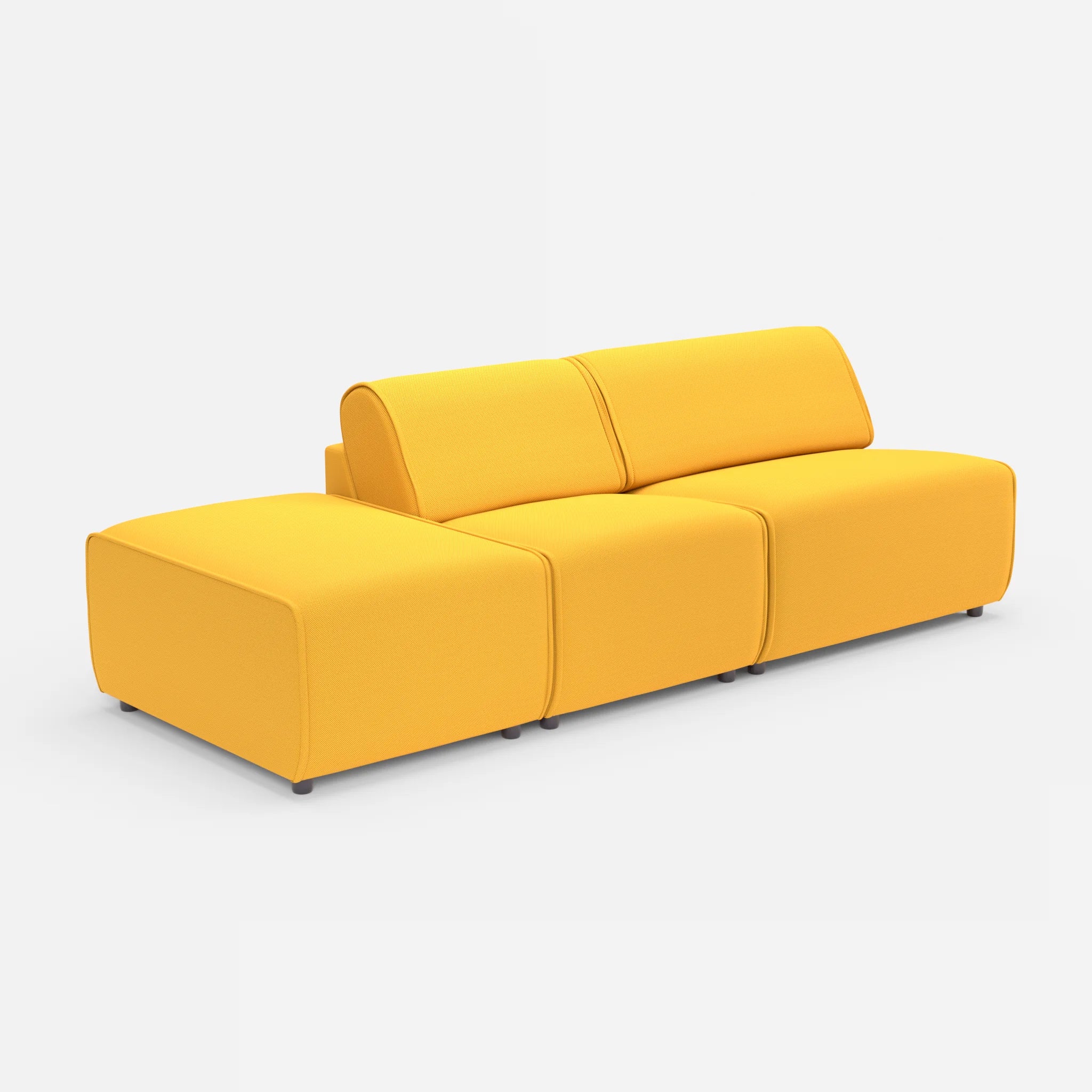 2 Sitzer Sofa Belleform mit offener Seite links 1 novumcurry in Curry von der Seite