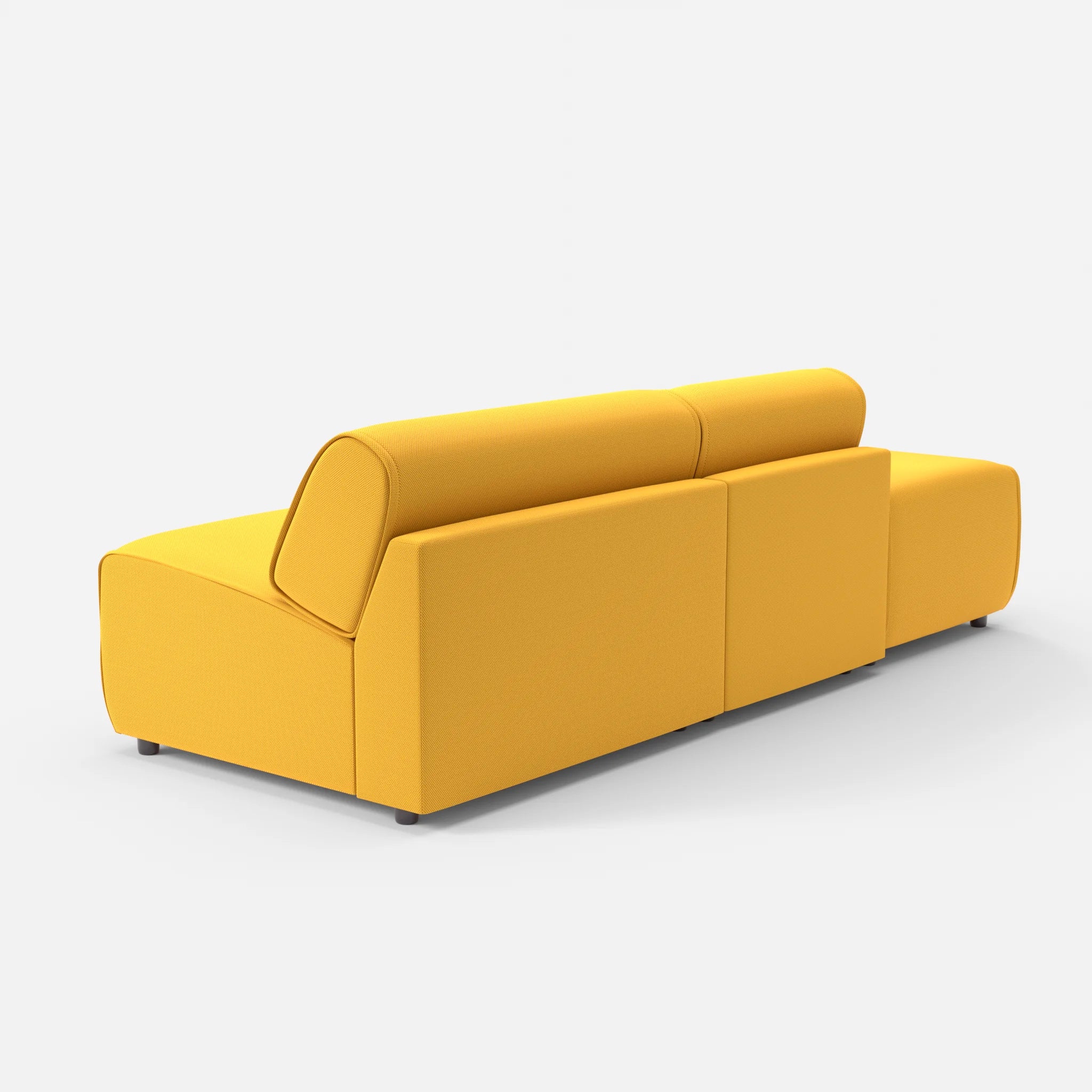 2 Sitzer Sofa Belleform mit offener Seite links 1 novumcurry in Curry von hinten
