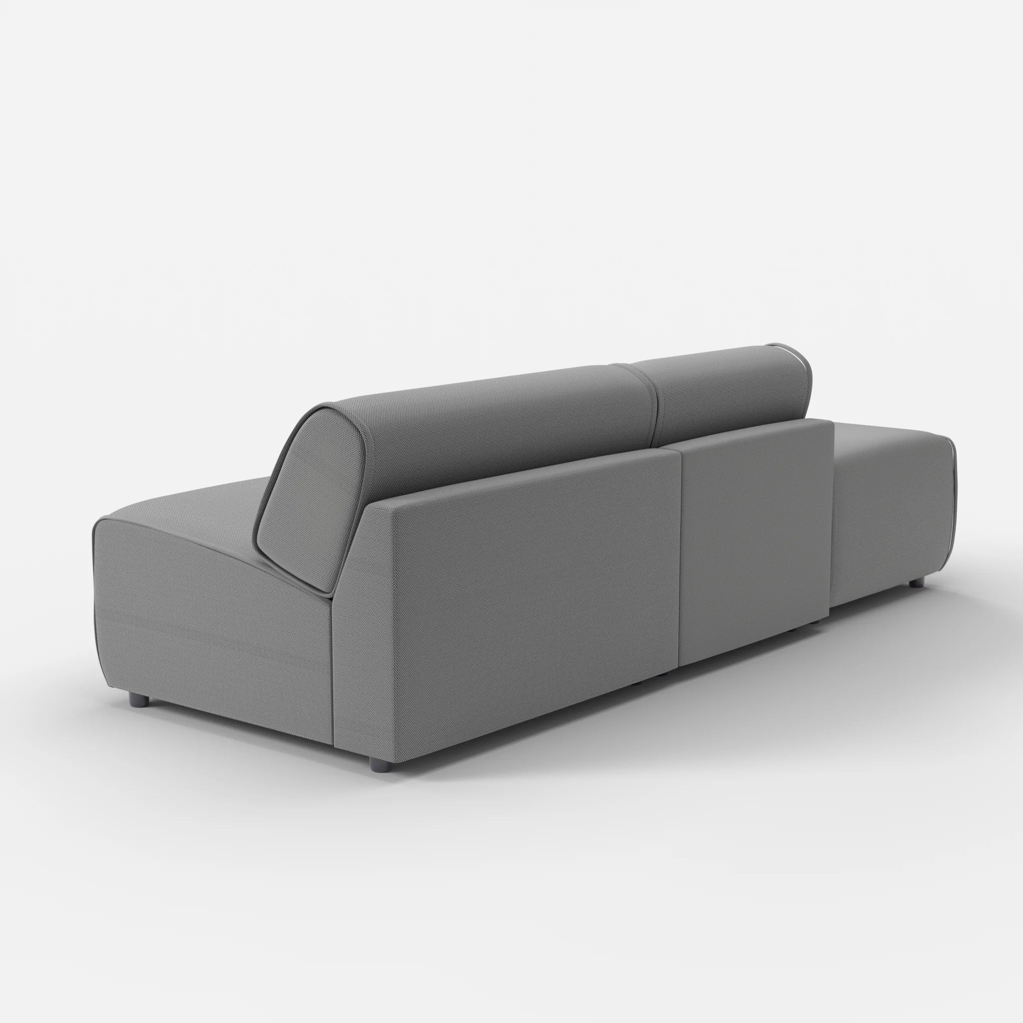 2 Sitzer Sofa Belleform mit offener Seite links 1 novumkies in Mittelgrau von hinten