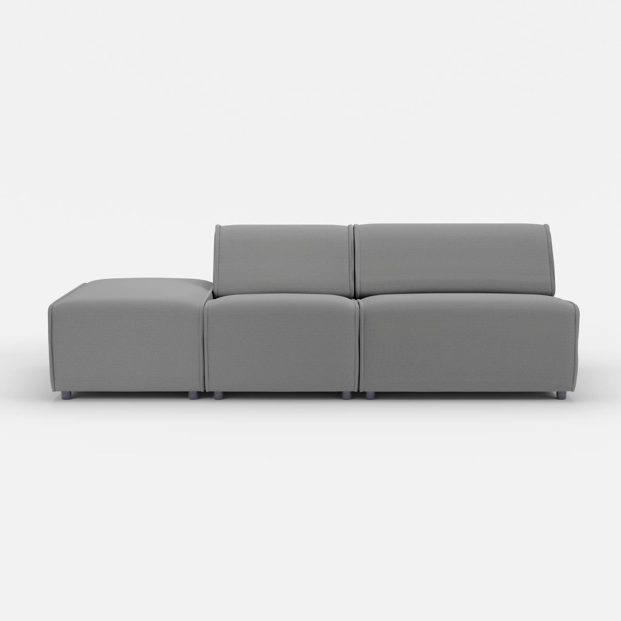 2 Sitzer Sofa Belleform mit offener Seite links 1 novumkies in Mittelgrau von vorne