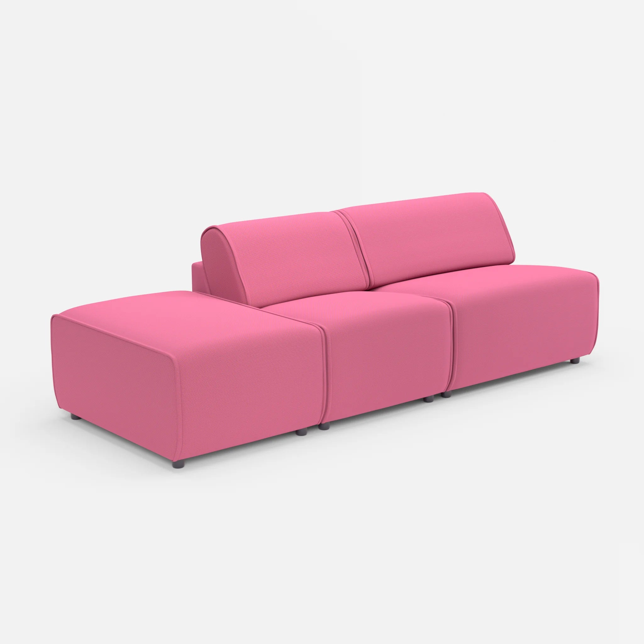 2 Sitzer Sofa Belleform mit offener Seite links 1 novumlitchi in Violett von der Seite