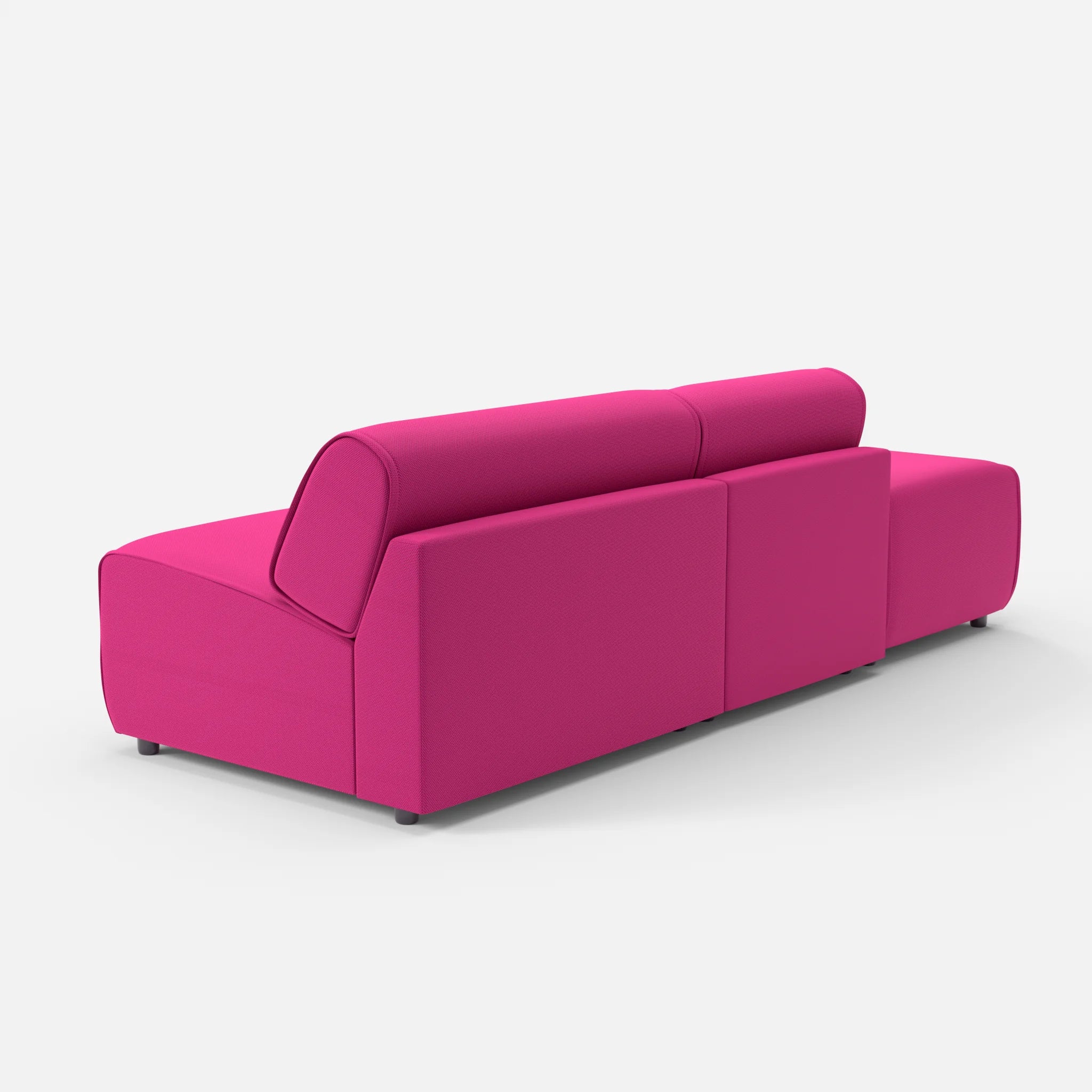 2 Sitzer Sofa Belleform mit offener Seite links 1 novummagenta in Magenta von hinten