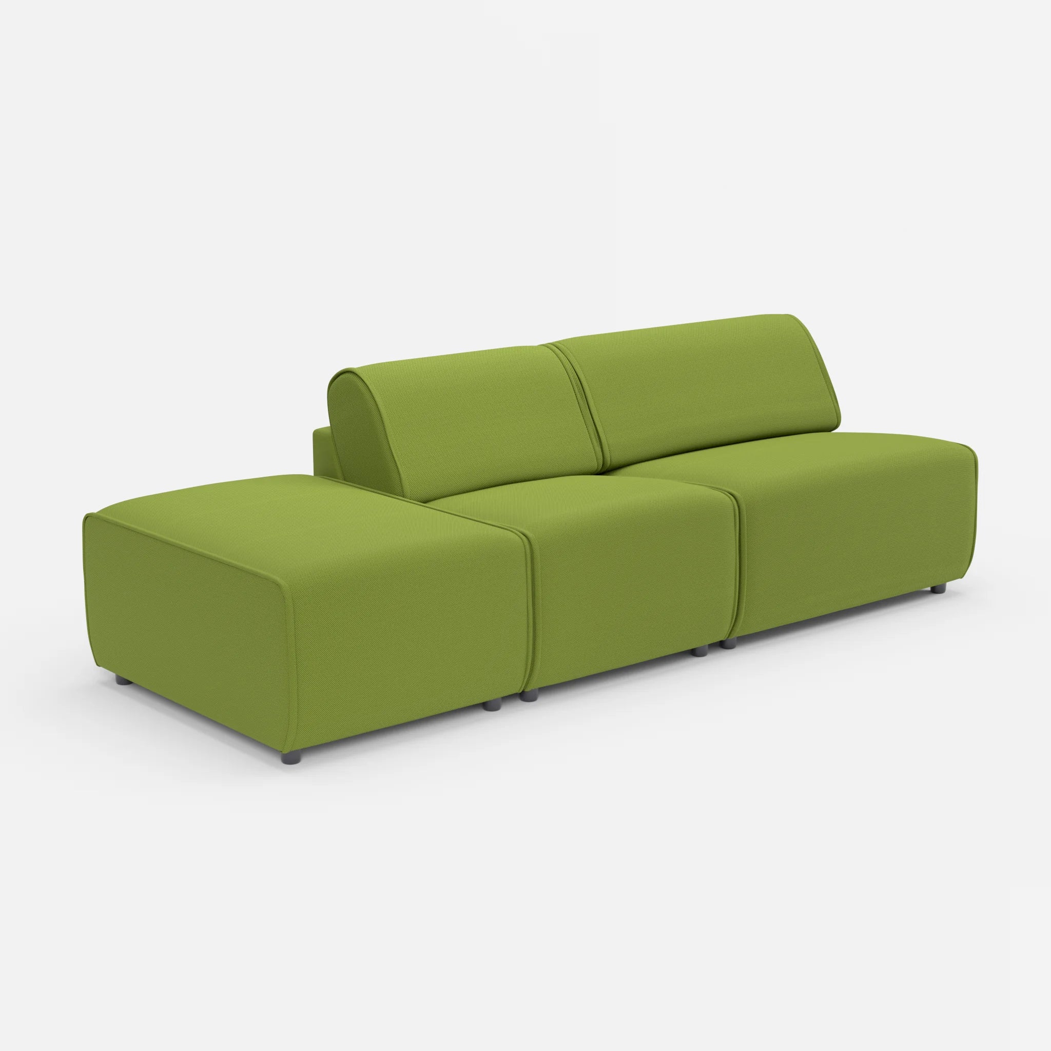 2 Sitzer Sofa Belleform mit offener Seite links 1 novummoss in Grün von der Seite