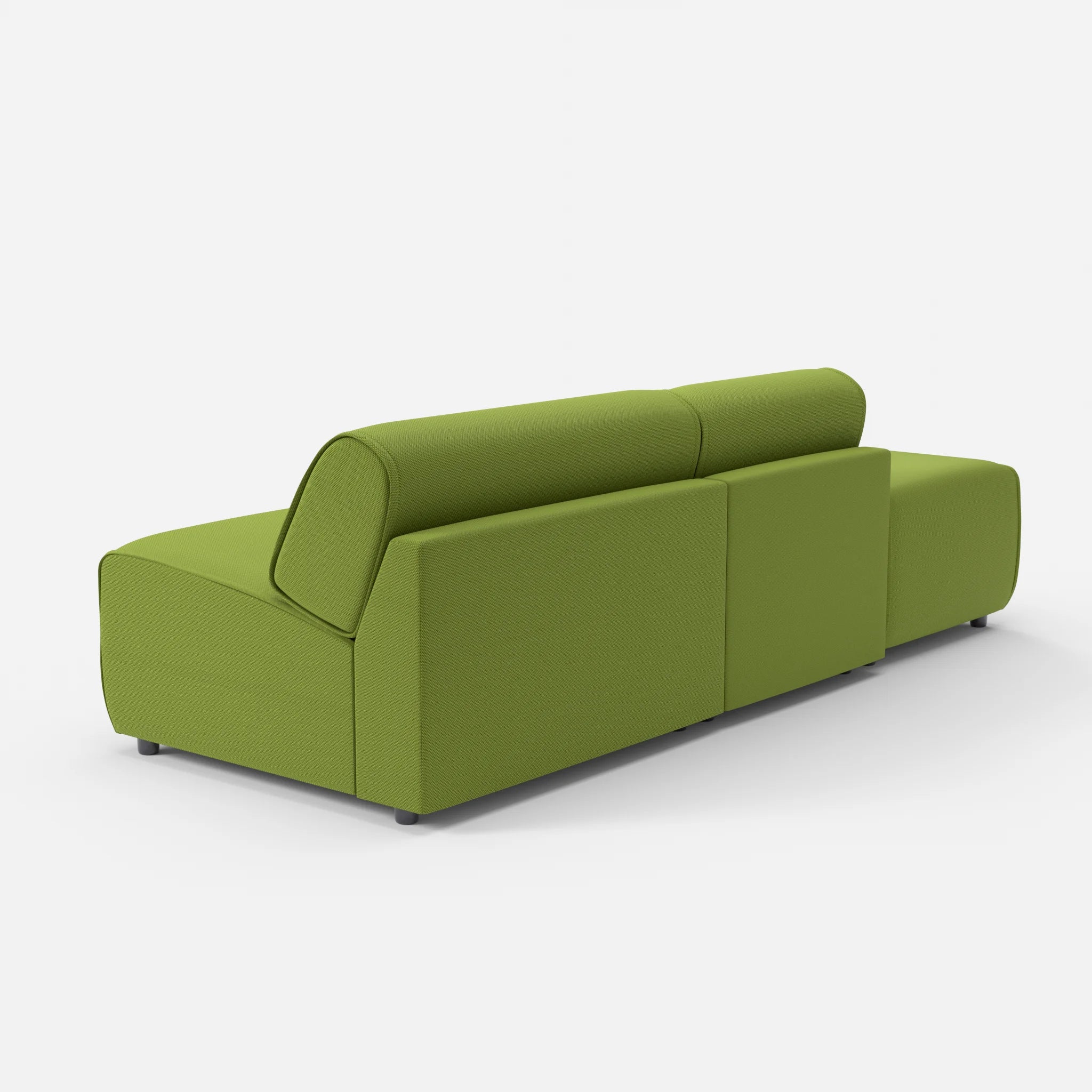 2 Sitzer Sofa Belleform mit offener Seite links 1 novummoss in Grün von hinten