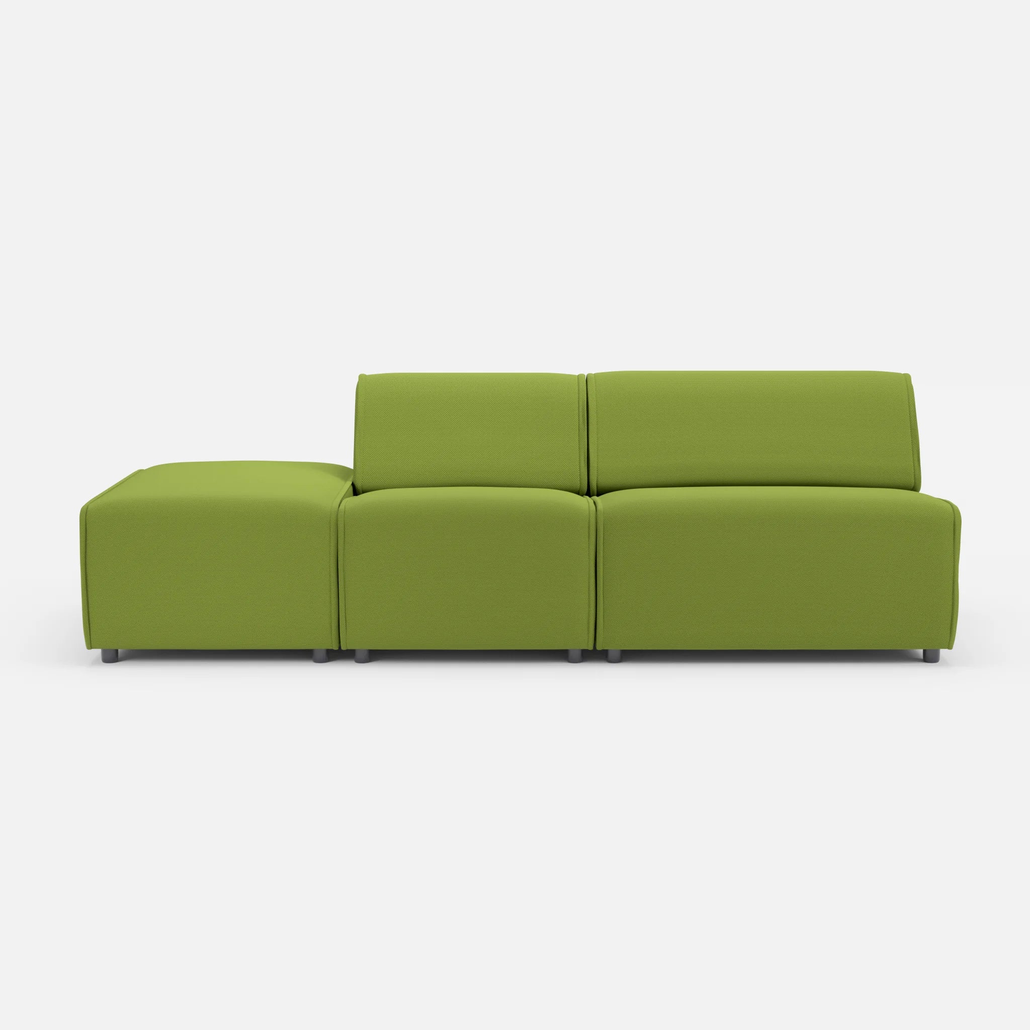 2 Sitzer Sofa Belleform mit offener Seite links 1 novummoss in Grün von vorne