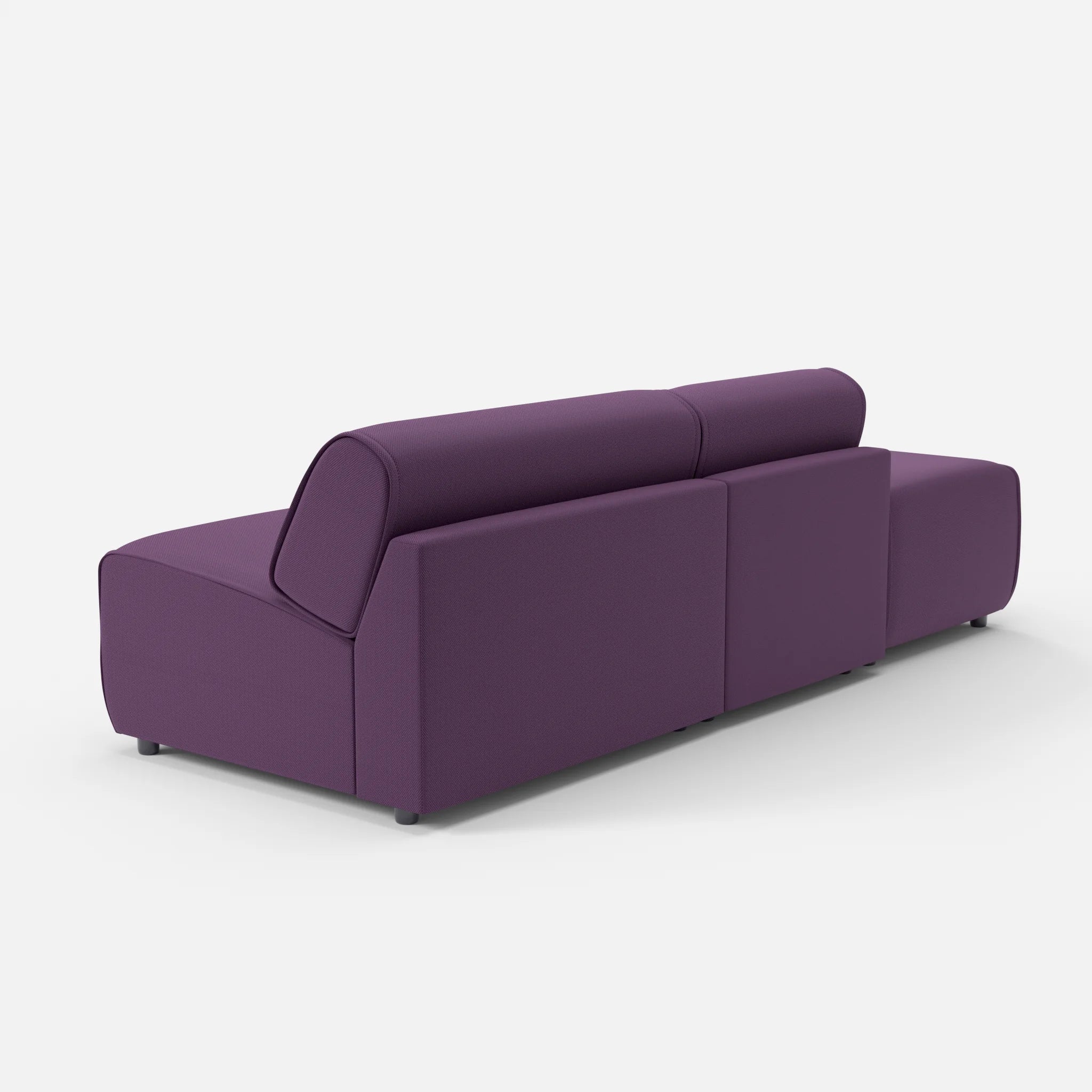 2 Sitzer Sofa Belleform mit offener Seite links 1 novumprune in Violett von hinten