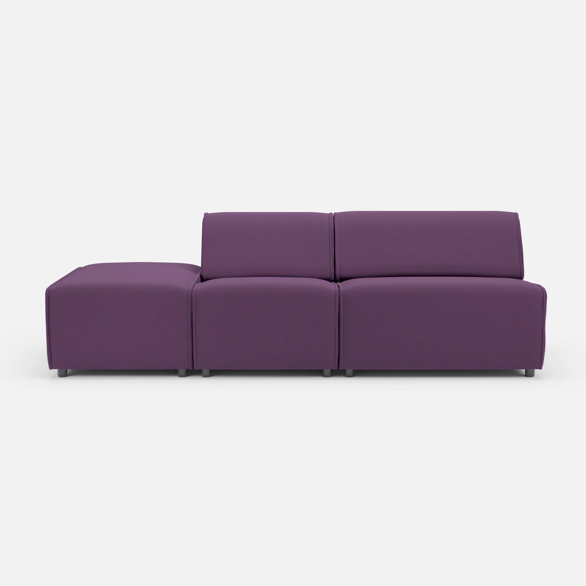 2 Sitzer Sofa Belleform mit offener Seite links 1 novumprune in Violett von vorne