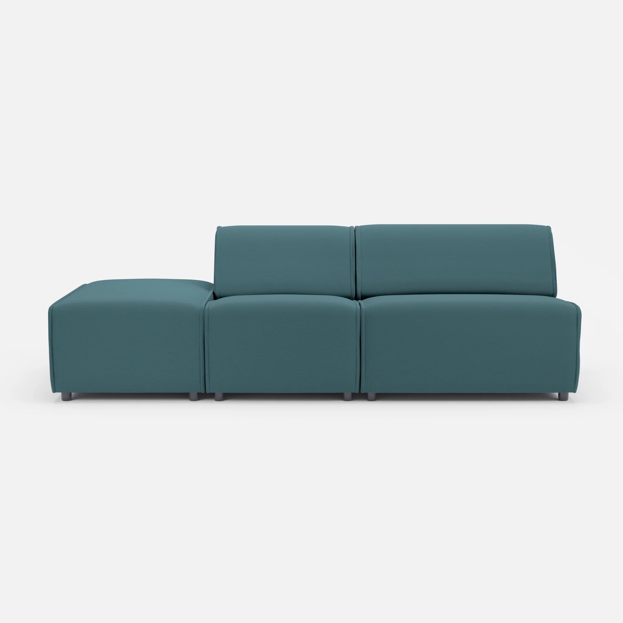2 Sitzer Sofa Belleform mit offener Seite links 1 novumsamoa in Dunkelblau von vorne