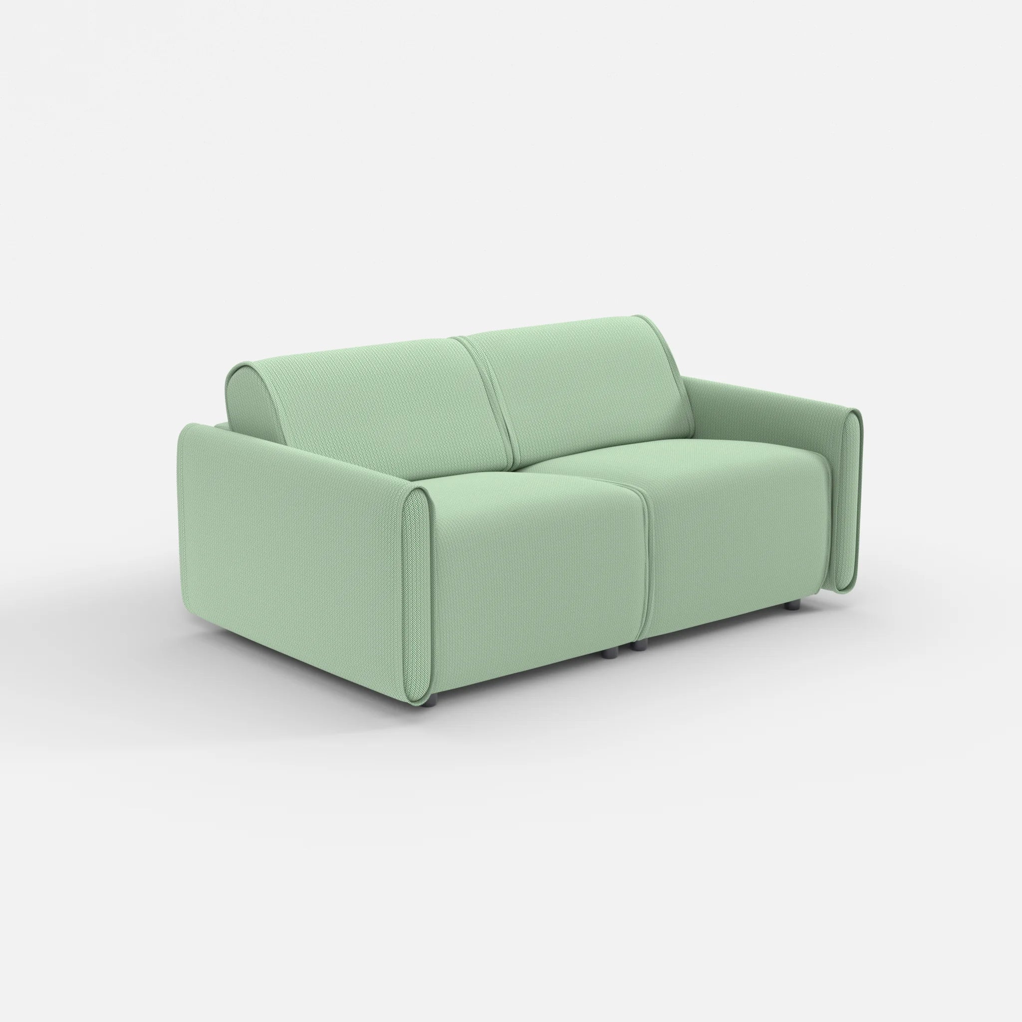 2 Sitzer Sofa Belleform mit schmaler Armlehne 1 credoaloe in Hellgrün von der Seite