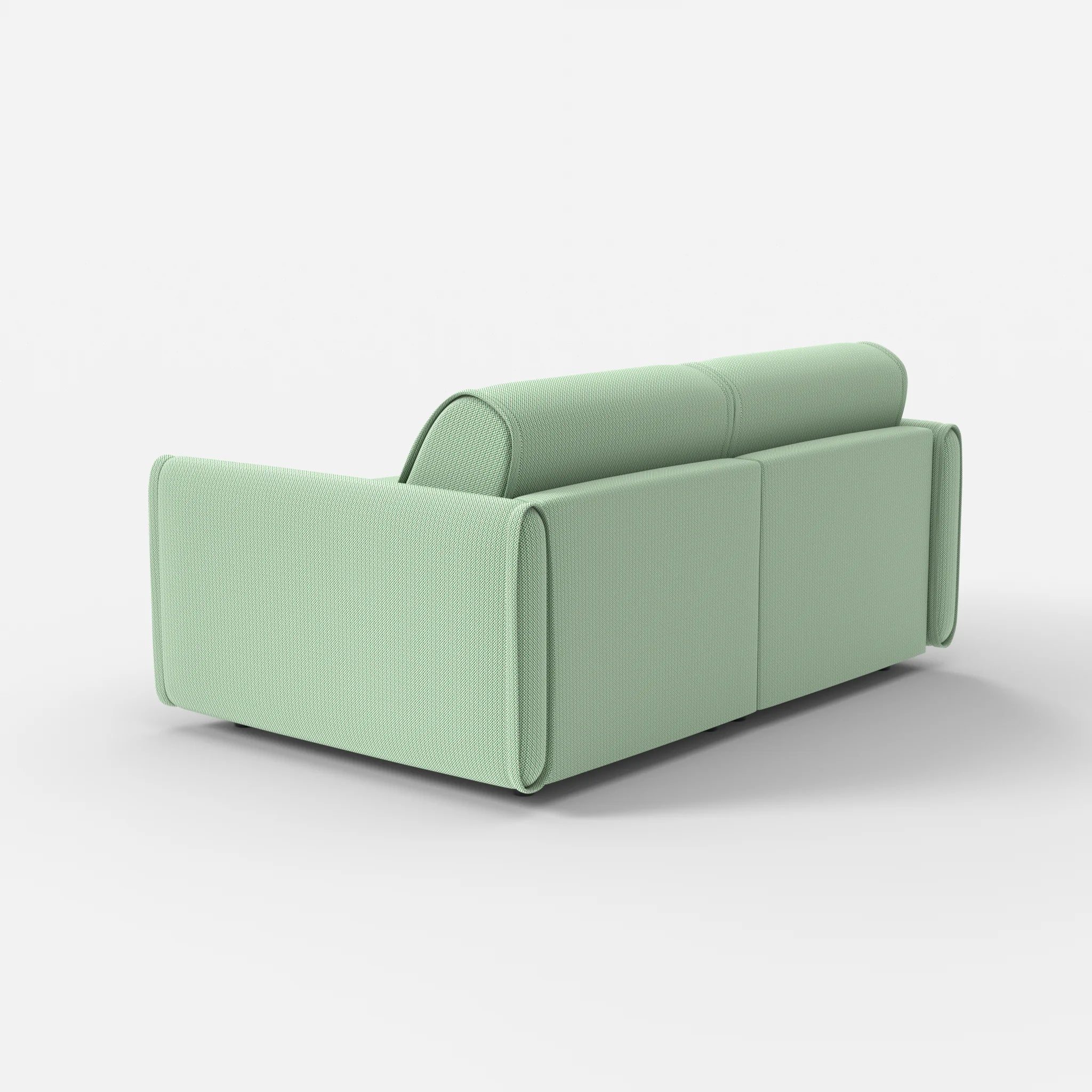 2 Sitzer Sofa Belleform mit schmaler Armlehne 1 credoaloe in Hellgrün von hinten