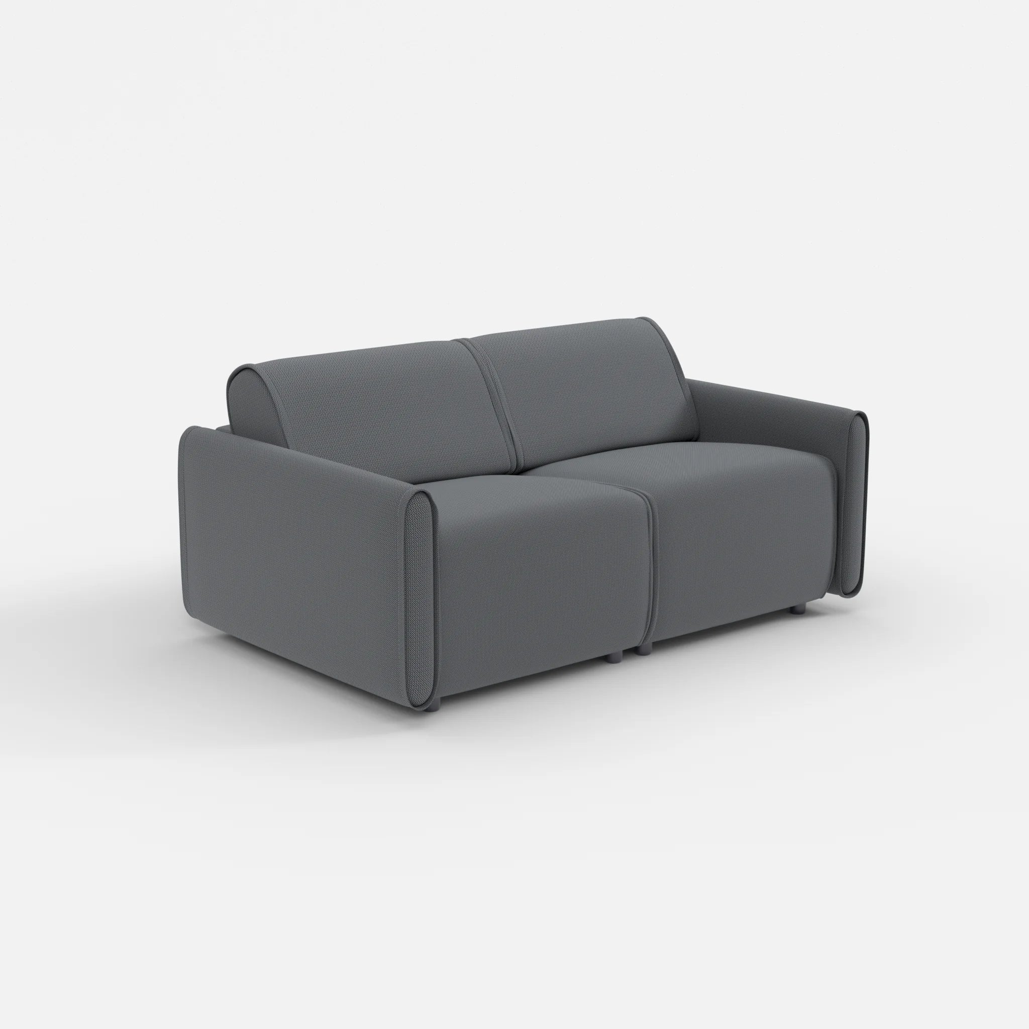 2 Sitzer Sofa Belleform mit schmaler Armlehne 1 credoasphalt in Anthrazit von der Seite