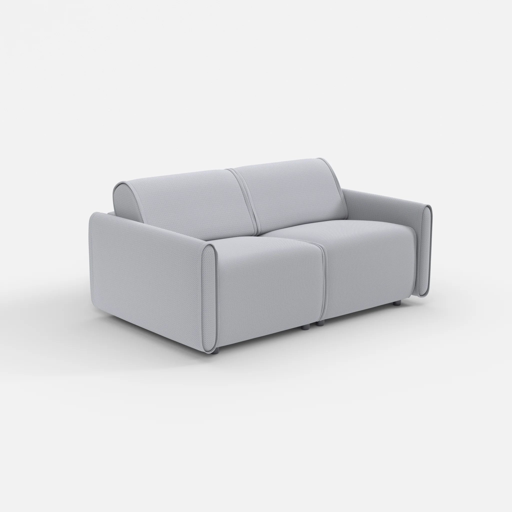 2 Sitzer Sofa Belleform mit schmaler Armlehne 1 credochalk in Hellgrau von der Seite