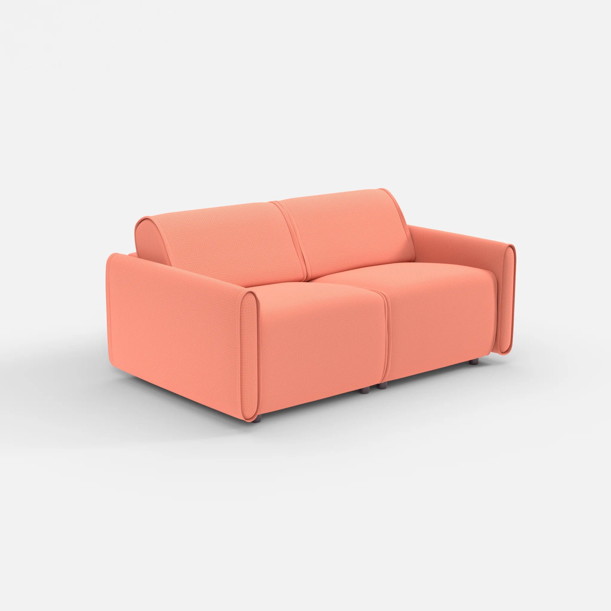 2 Sitzer Sofa Belleform mit schmaler Armlehne 1 credograpefruit in Coral von der Seite