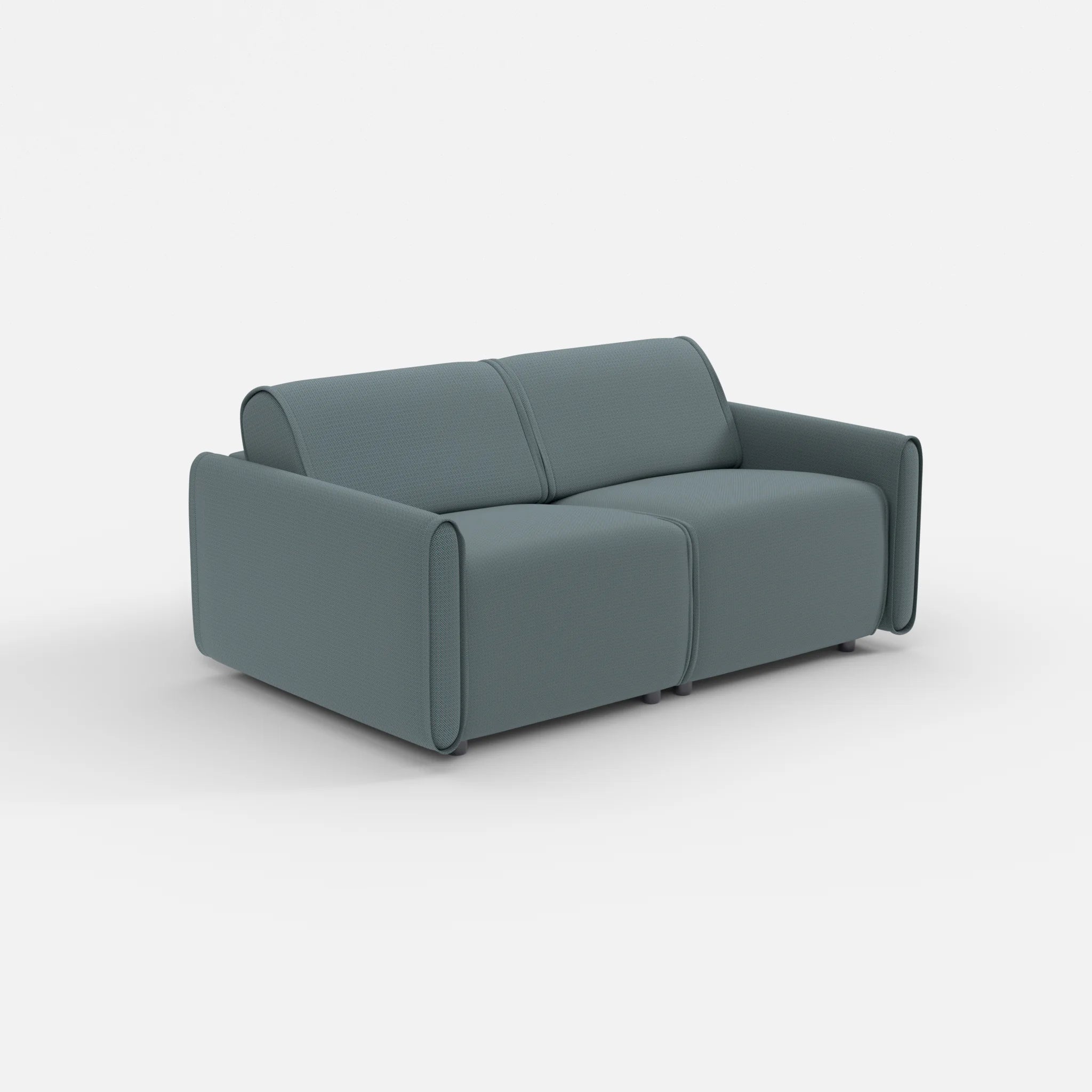 2 Sitzer Sofa Belleform mit schmaler Armlehne 1 credojaspis in Türkis von der Seite
