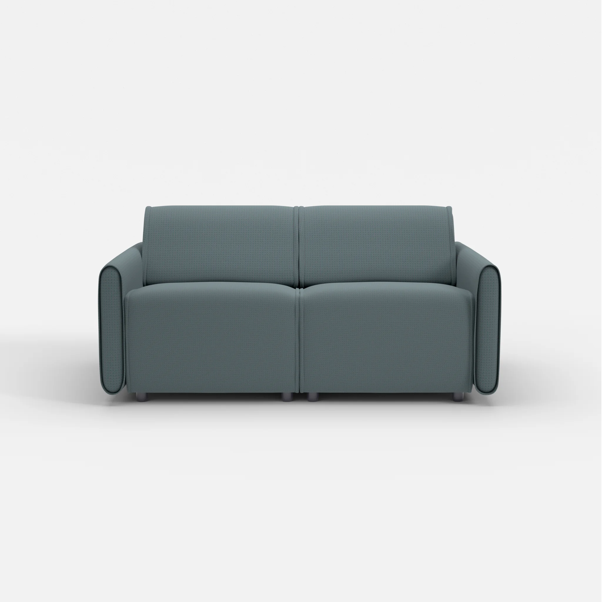 2 Sitzer Sofa Belleform mit schmaler Armlehne 1 credojaspis in Türkis von vorne