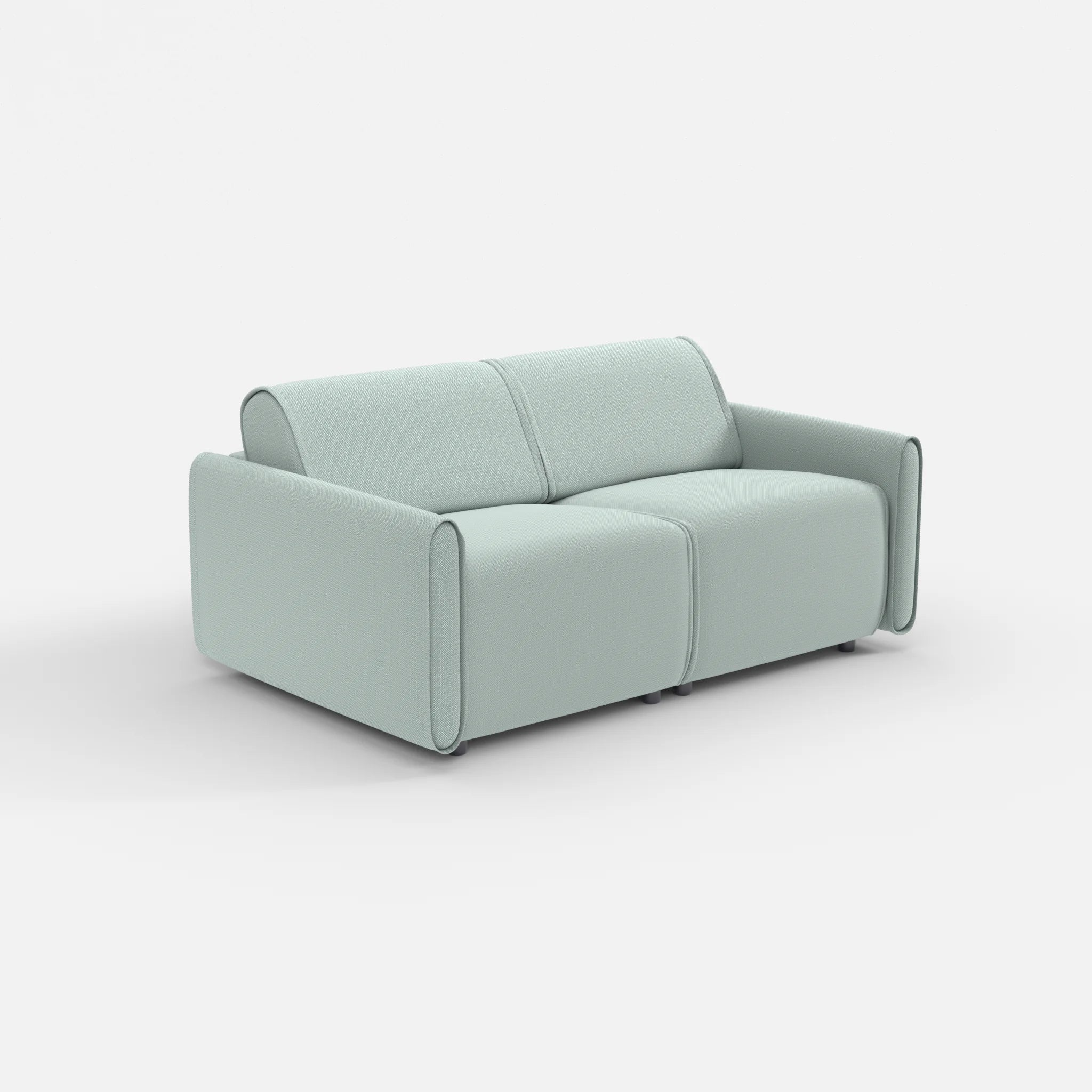 2 Sitzer Sofa Belleform mit schmaler Armlehne 1 credolake in Graublau von der Seite