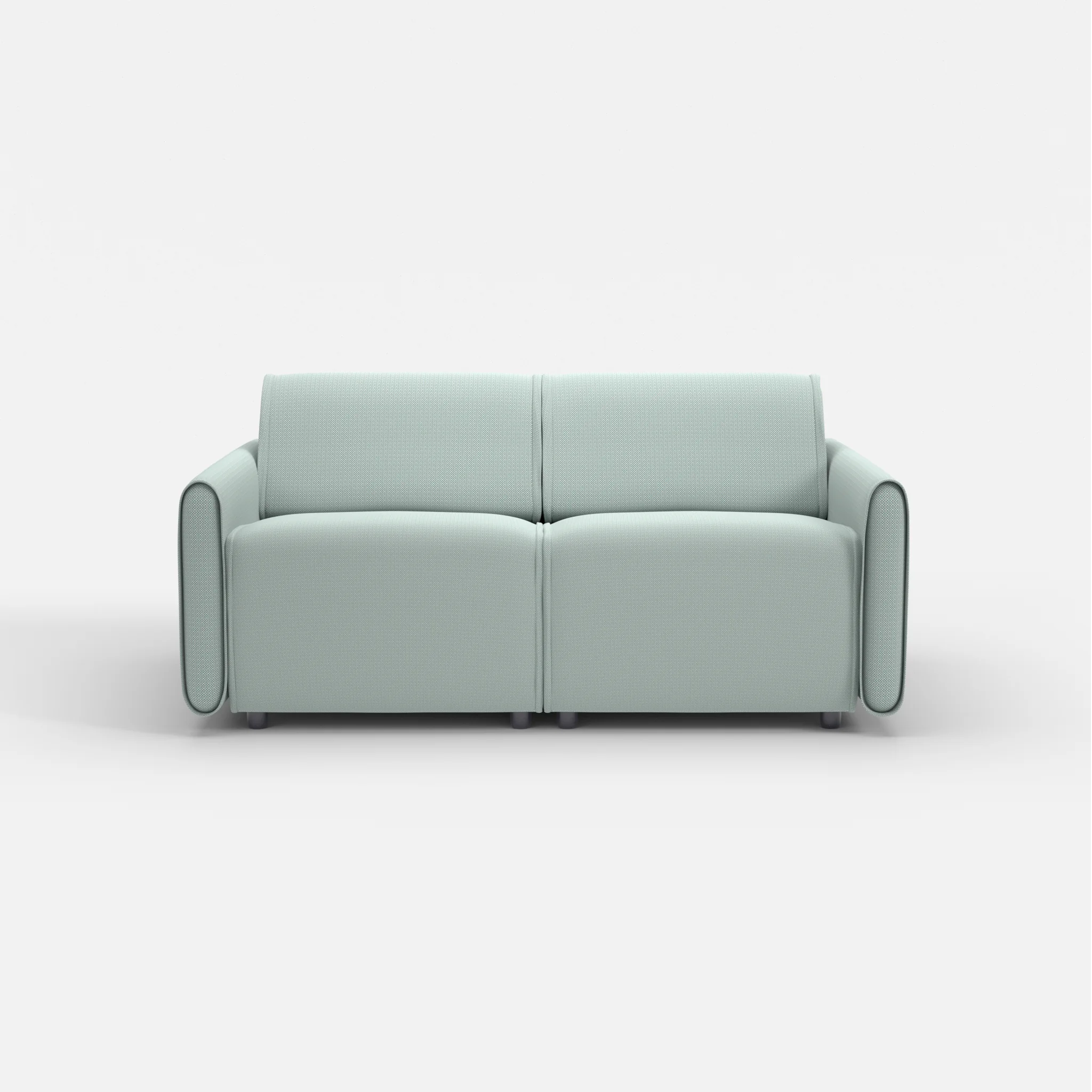 2 Sitzer Sofa Belleform mit schmaler Armlehne 1 credolake in Graublau von vorne