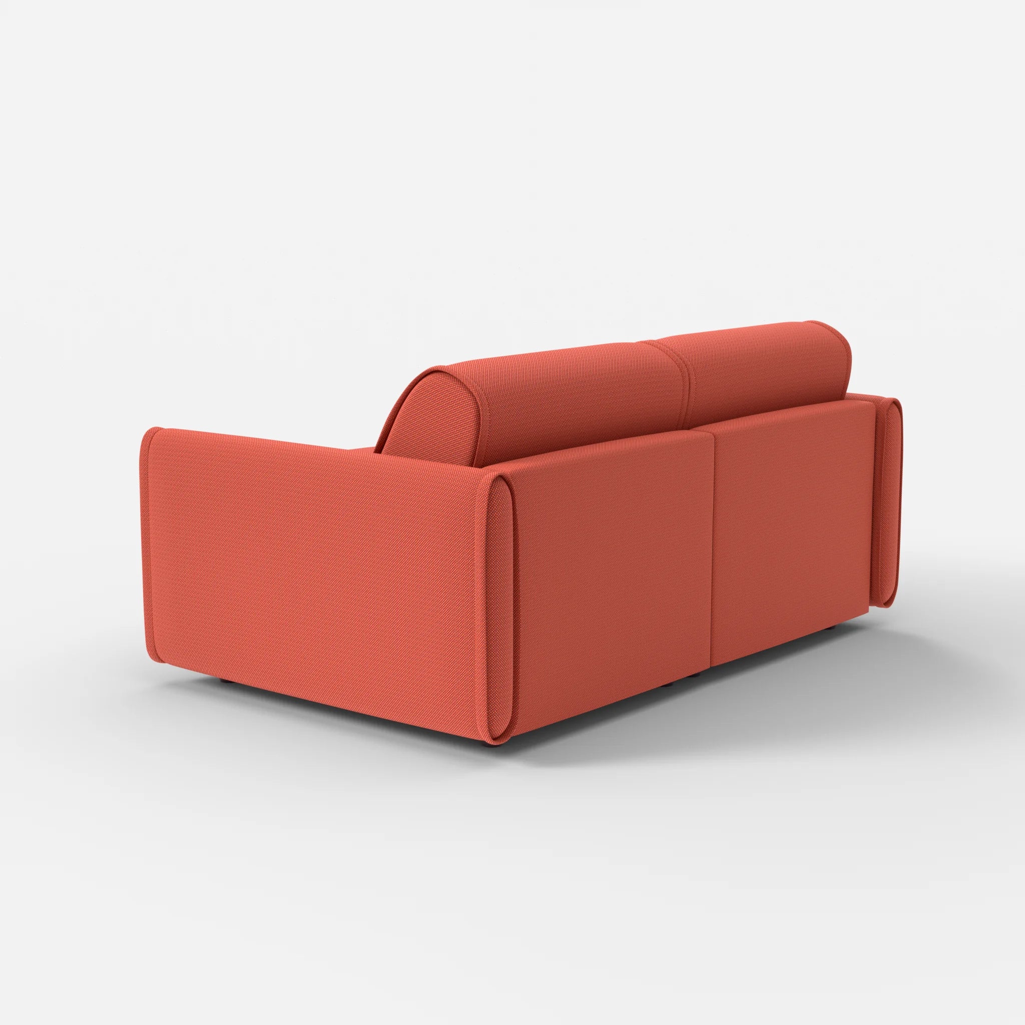 2 Sitzer Sofa Belleform mit schmaler Armlehne 1 credolampion in Rot von hinten