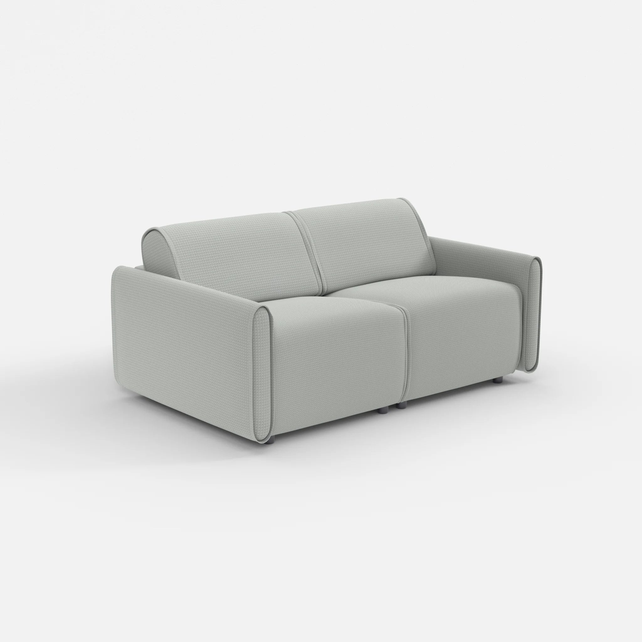 2 Sitzer Sofa Belleform mit schmaler Armlehne 1 credopepper in Dunkelgrau von der Seite