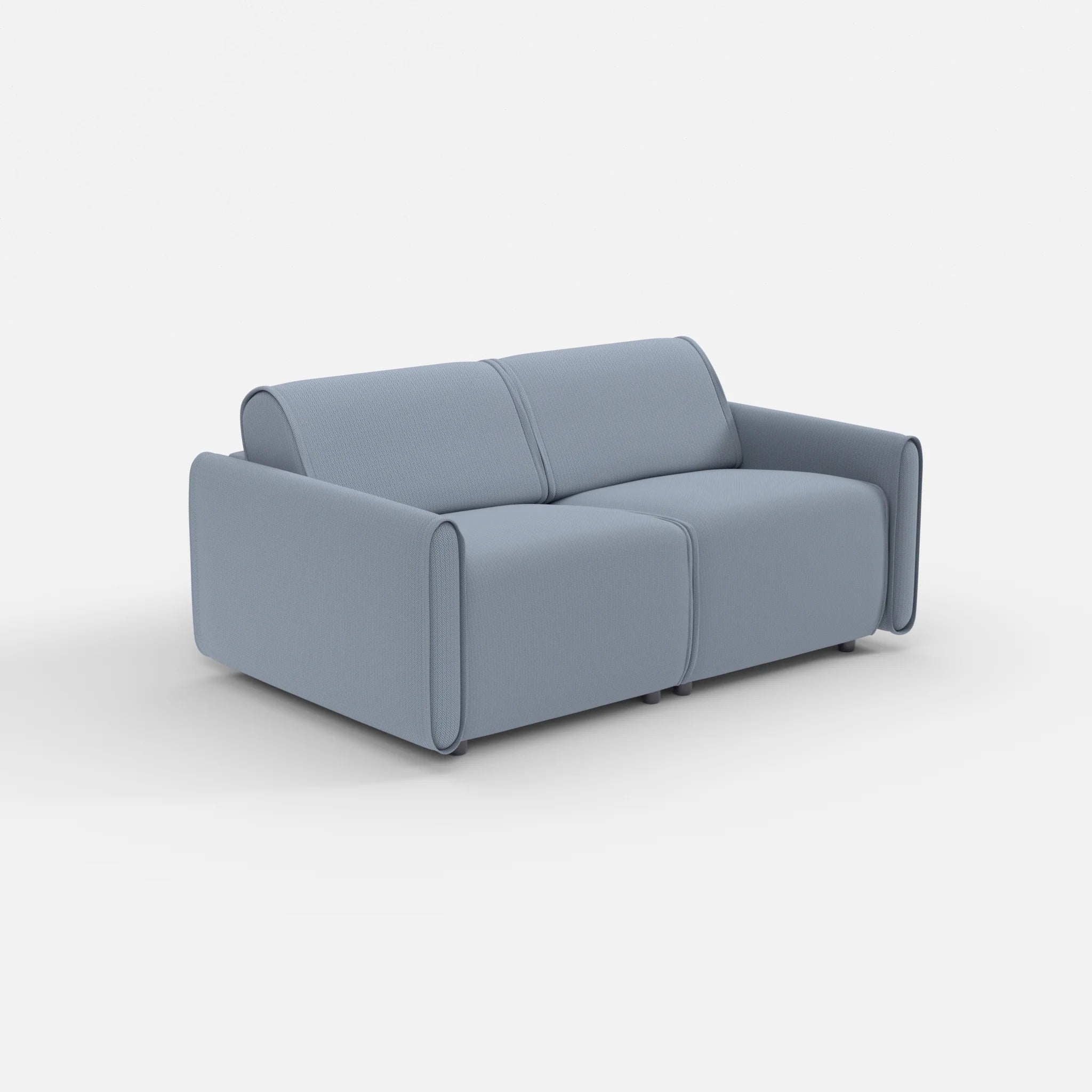 2 Sitzer Sofa Belleform mit schmaler Armlehne 1 credosea in Blau von der Seite