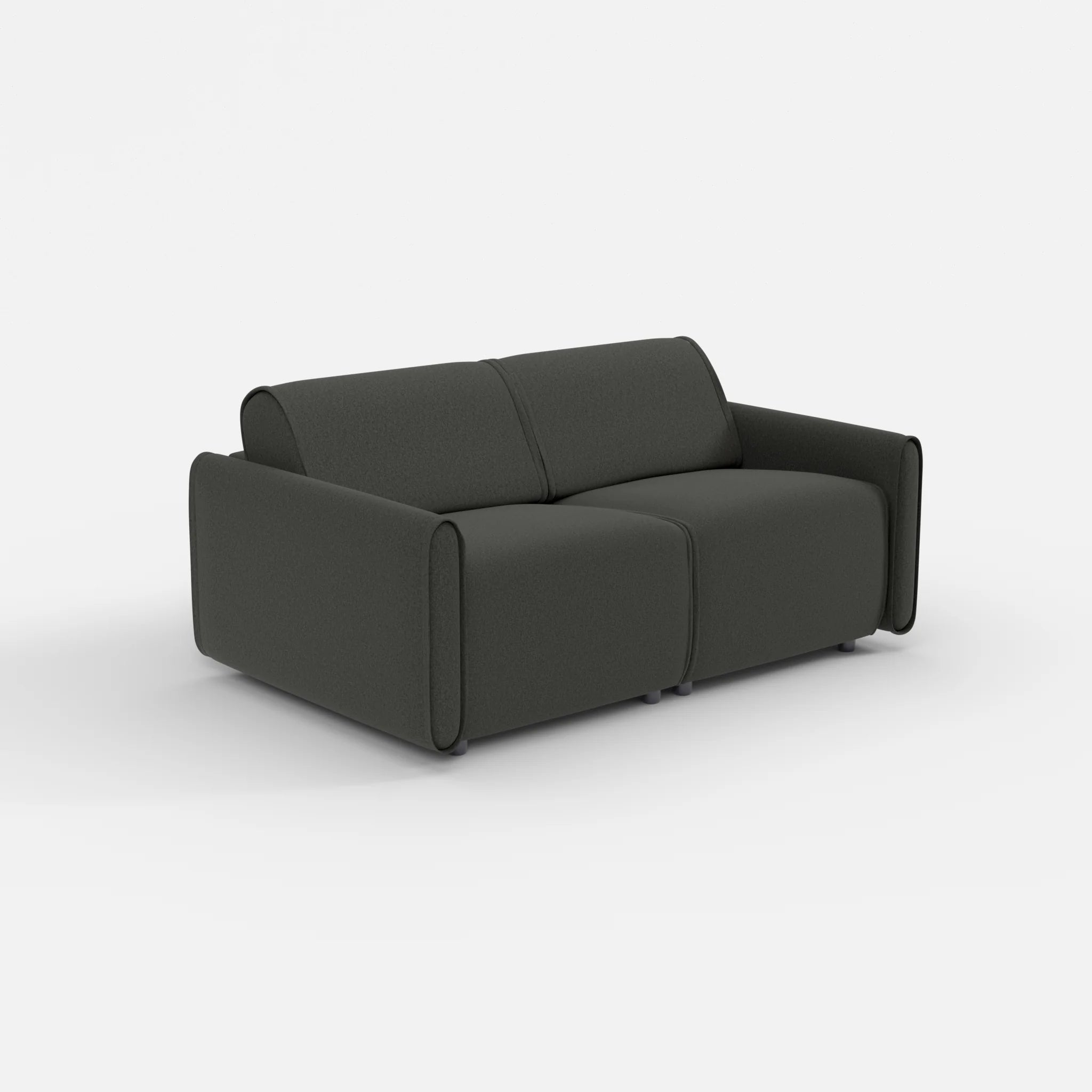 2 Sitzer Sofa Belleform mit schmaler Armlehne 1 dama0002 in Anthrazit von der Seite