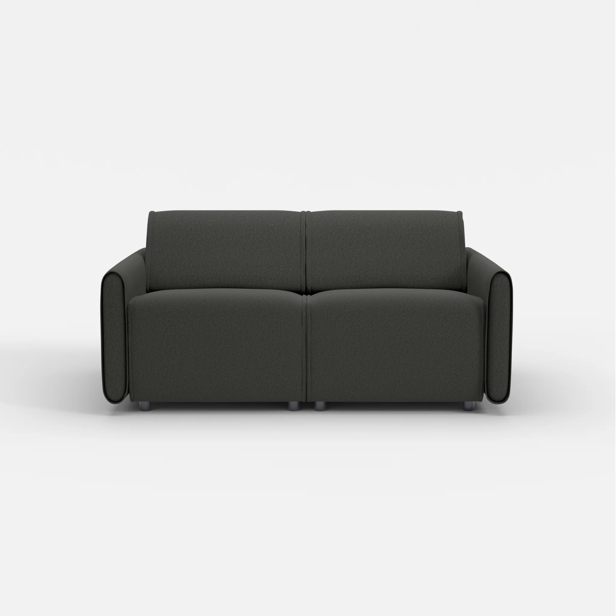 2 Sitzer Sofa Belleform mit schmaler Armlehne 1 dama0002 in Anthrazit von vorne