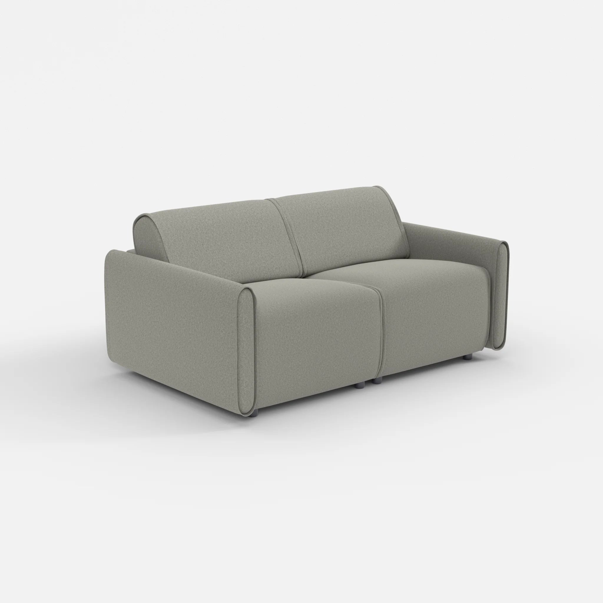 2 Sitzer Sofa Belleform mit schmaler Armlehne 1 dama0003 in Mittelgrau von der Seite