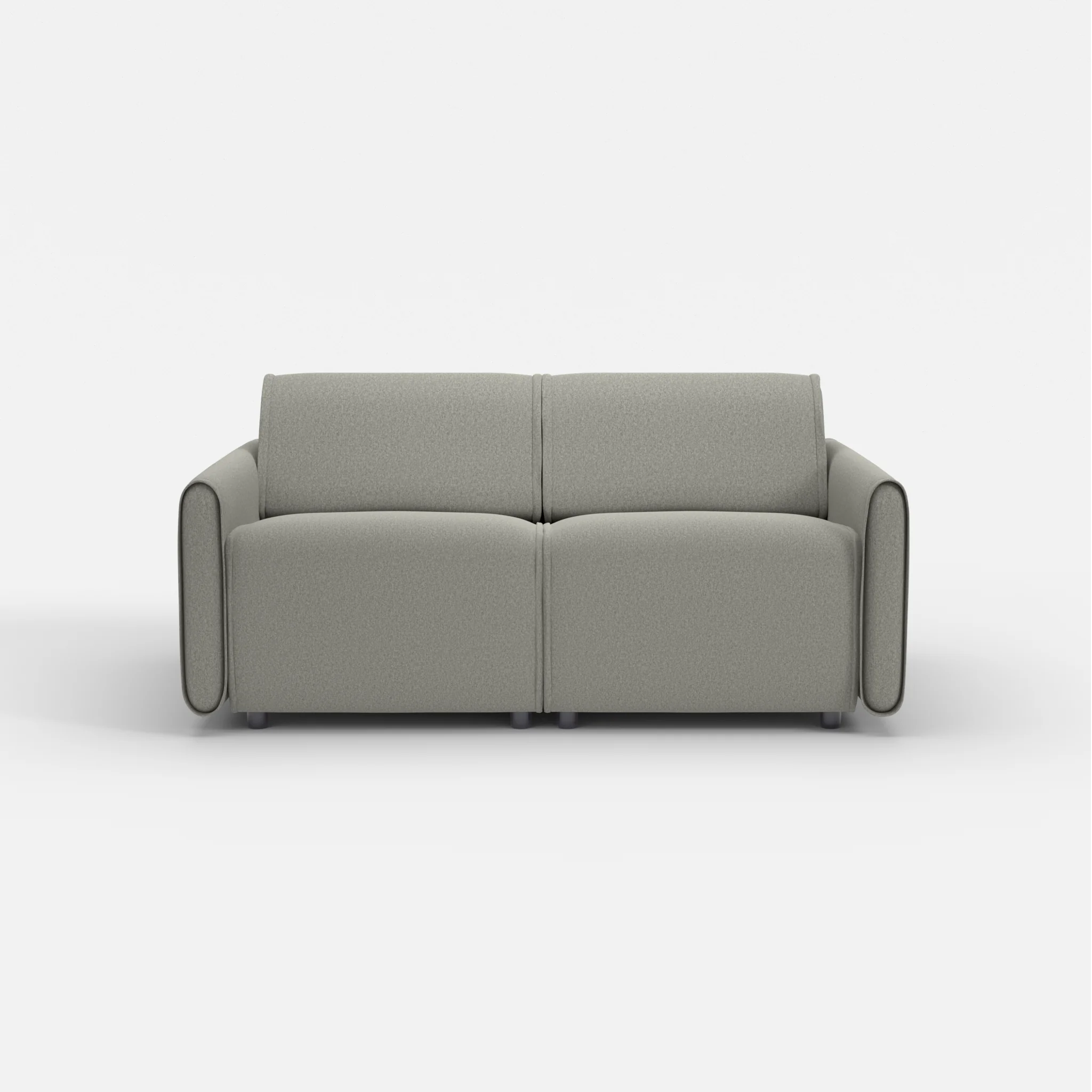 2 Sitzer Sofa Belleform mit schmaler Armlehne 1 dama0003 in Mittelgrau von vorne