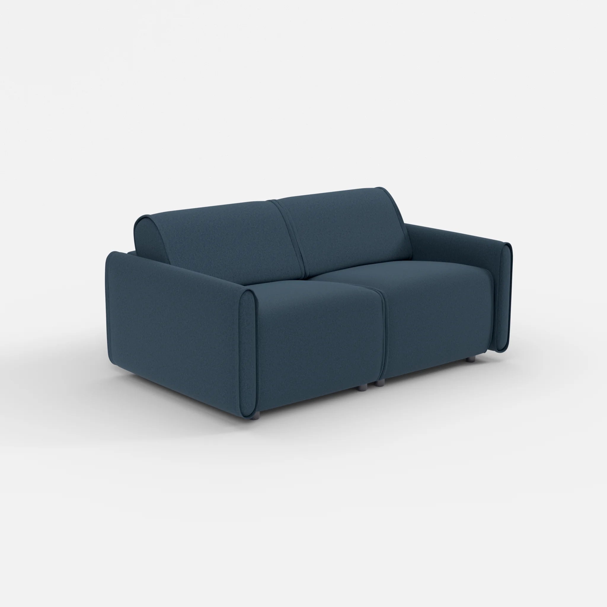 2 Sitzer Sofa Belleform mit schmaler Armlehne 1 dama0014 in Dunkelblau von der Seite