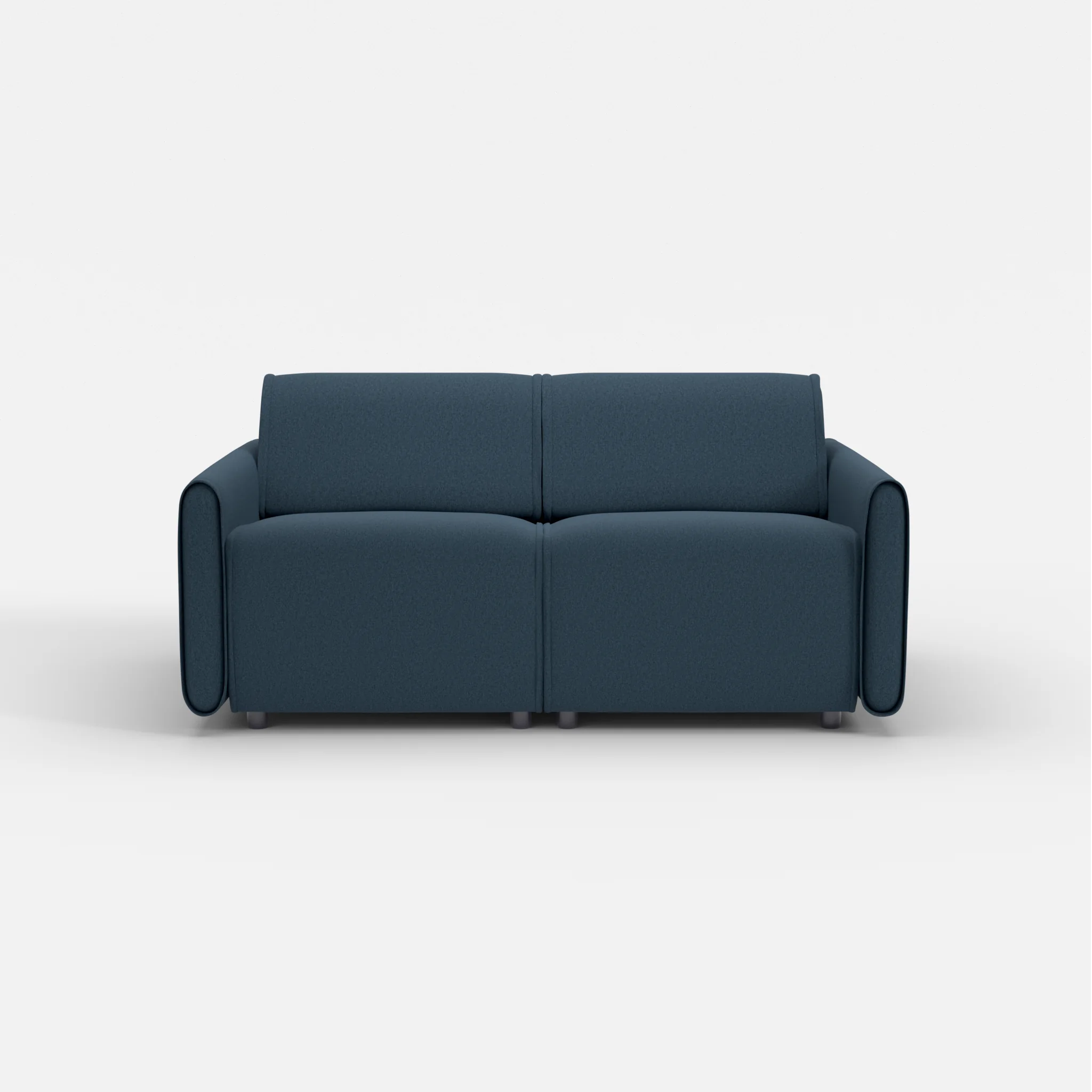 2 Sitzer Sofa Belleform mit schmaler Armlehne 1 dama0014 in Dunkelblau von vorne