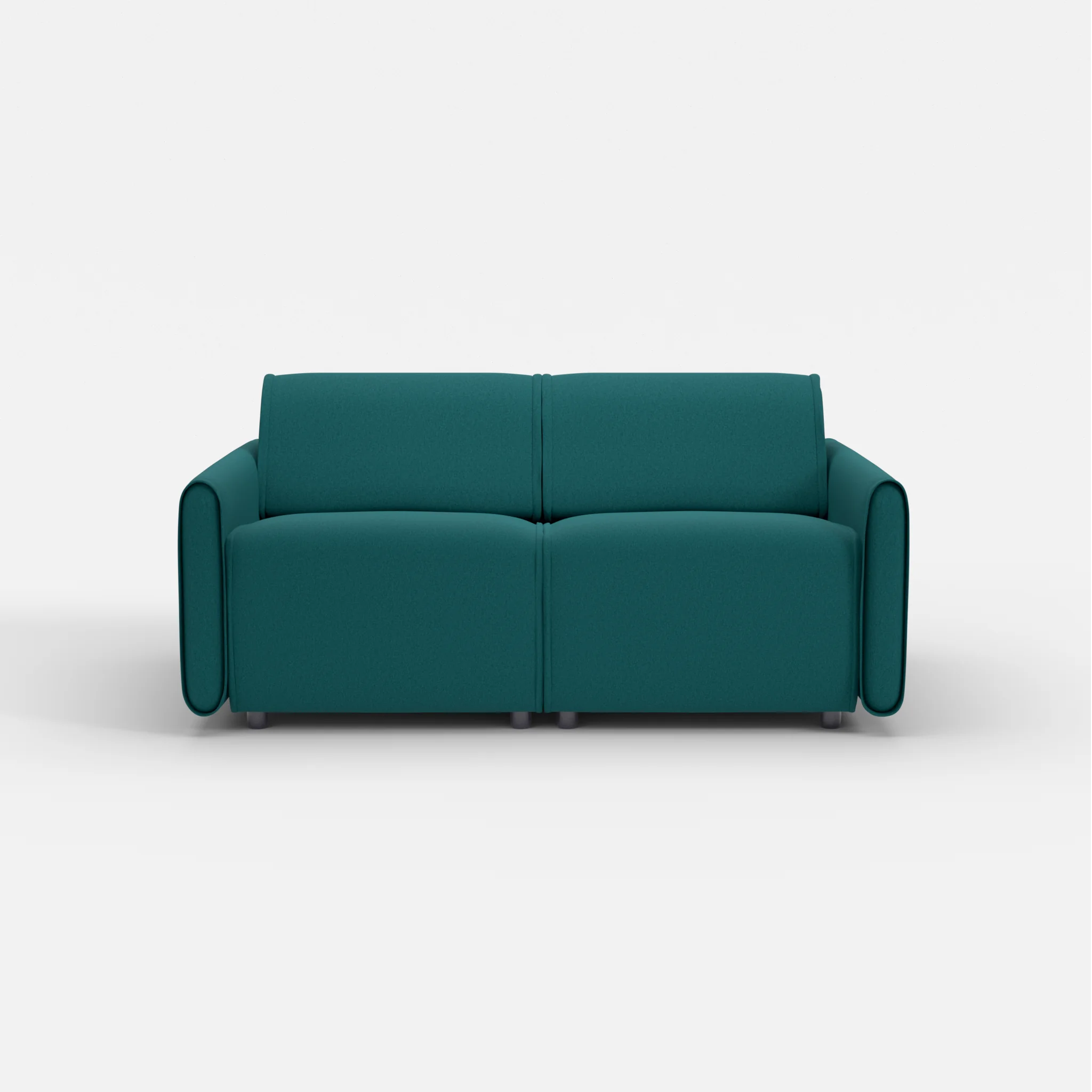 2 Sitzer Sofa Belleform mit schmaler Armlehne 1 dama0018 in Türkis von vorne