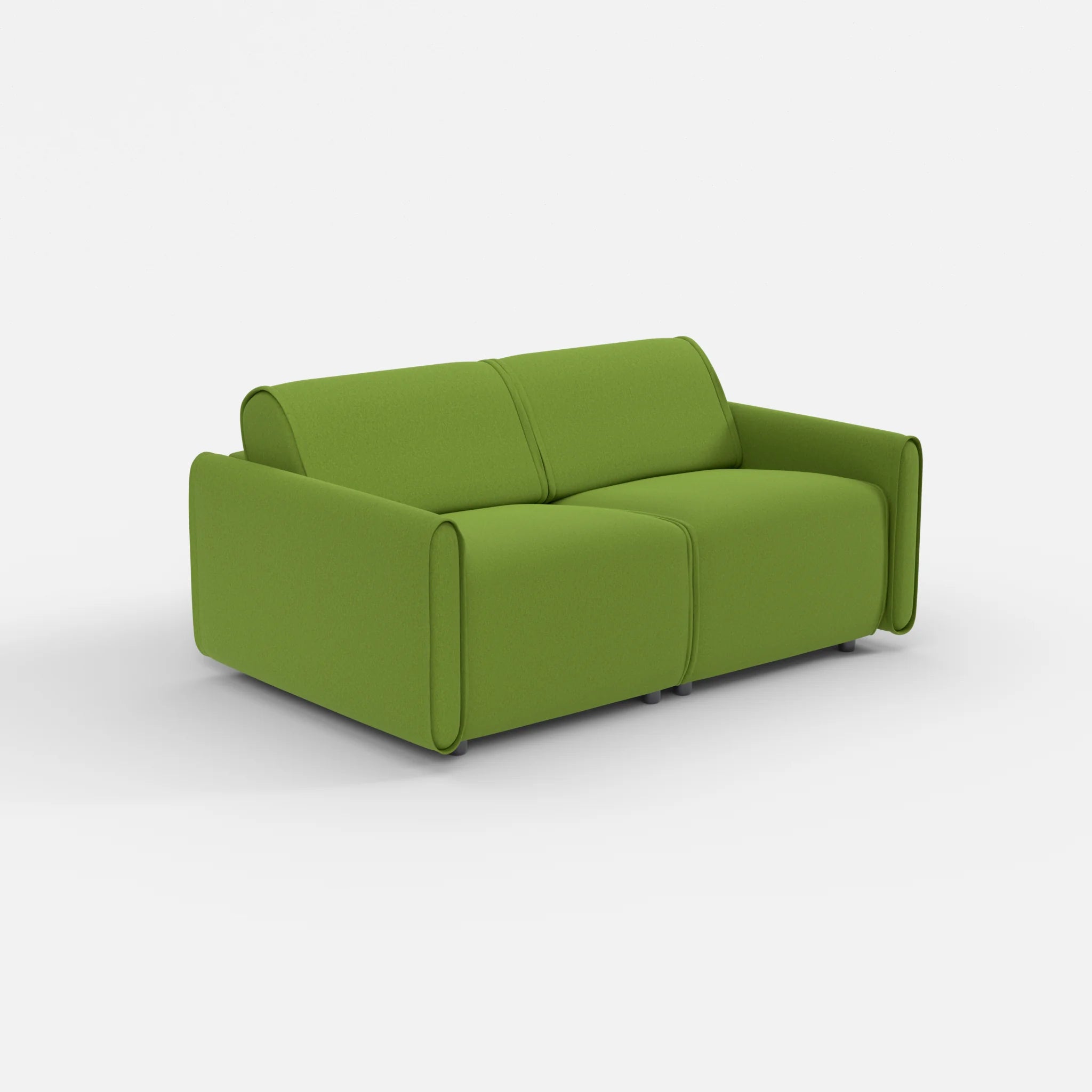 2 Sitzer Sofa Belleform mit schmaler Armlehne 1 dama0027 in Grün von der Seite
