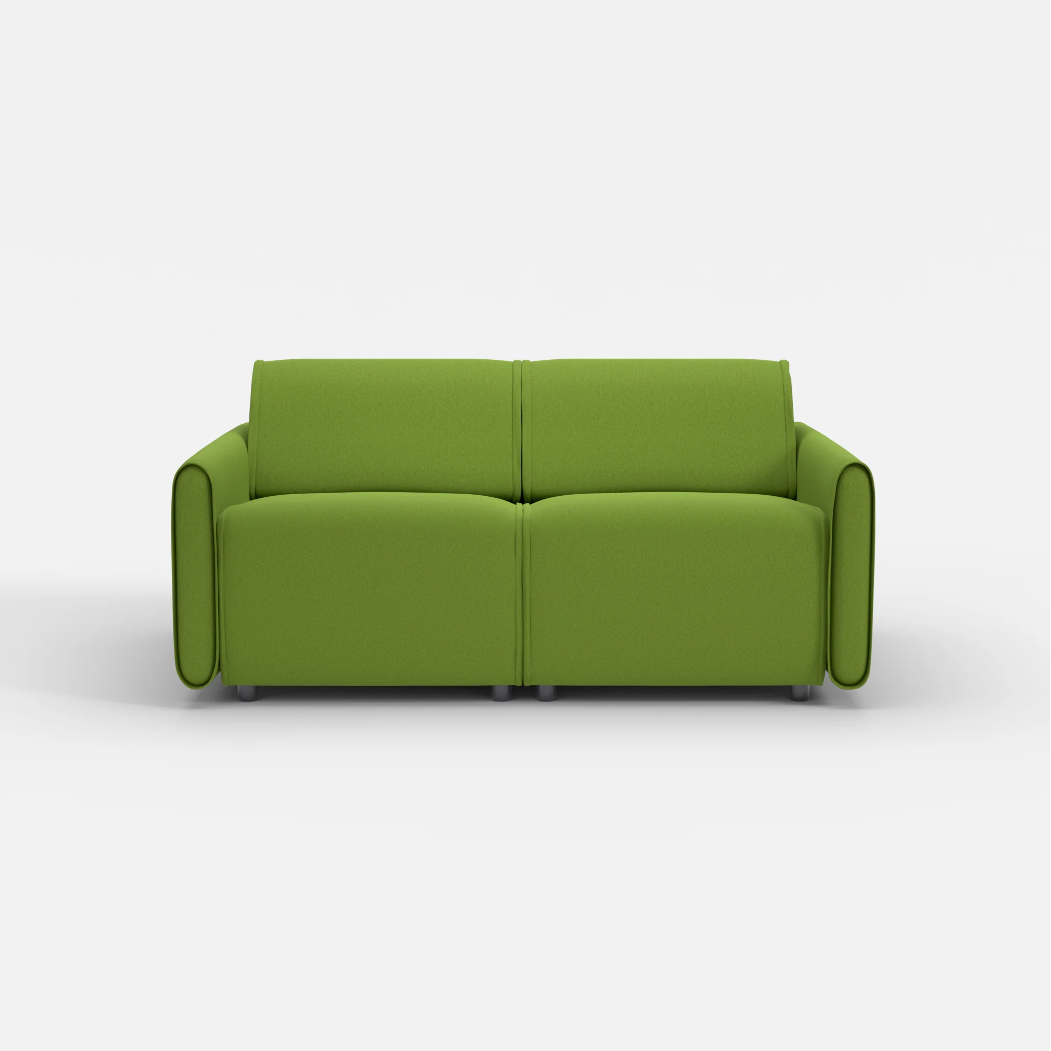 2 Sitzer Sofa Belleform mit schmaler Armlehne 1 dama0027 in Grün von vorne