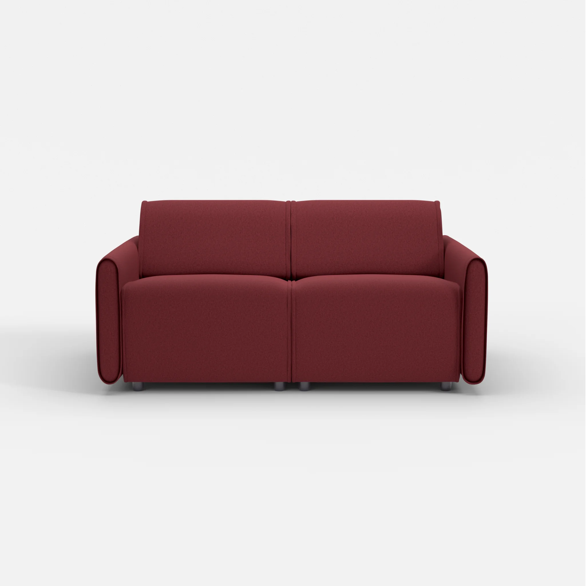 2 Sitzer Sofa Belleform mit schmaler Armlehne 1 dama0034 in Bordeaux von vorne