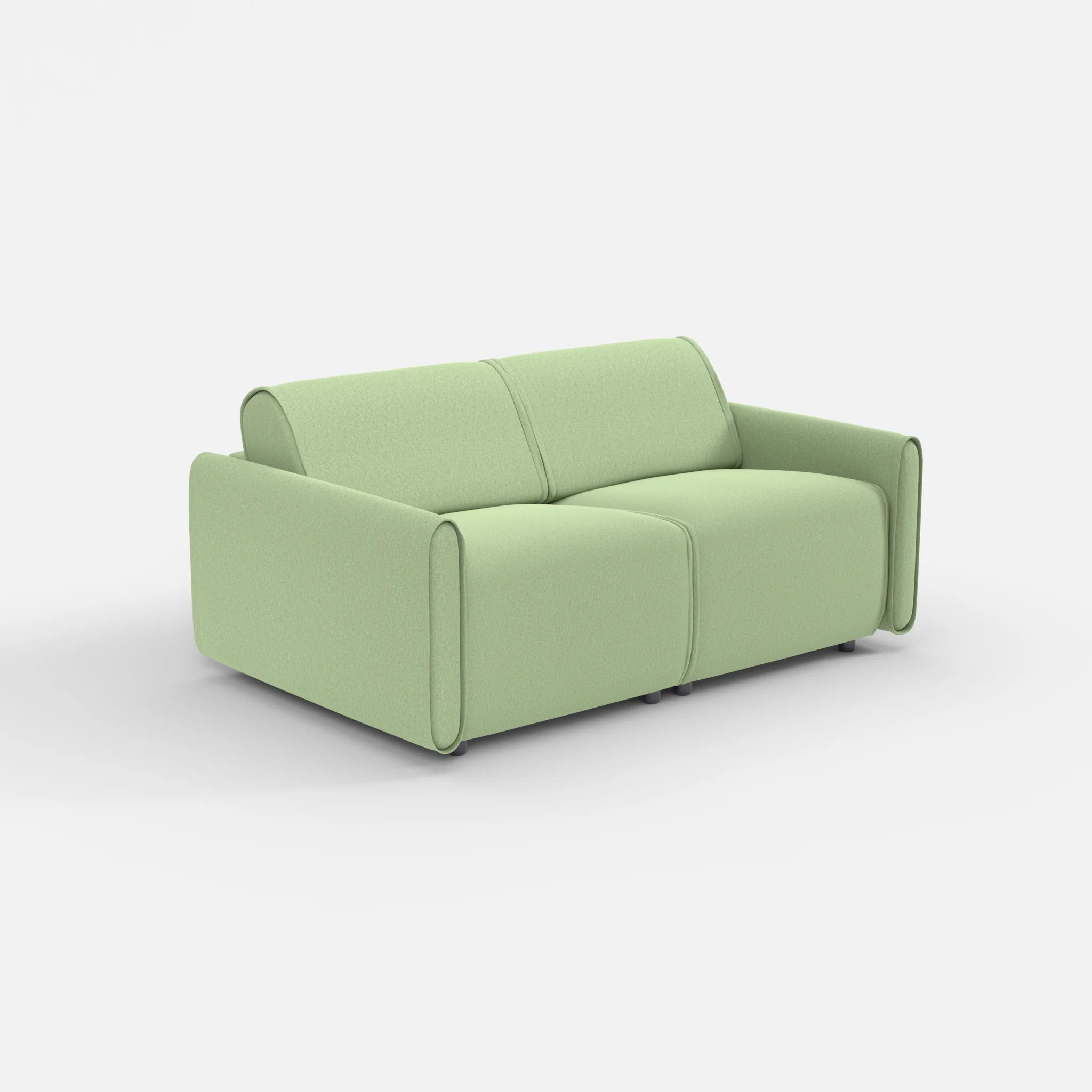 2 Sitzer Sofa Belleform mit schmaler Armlehne 1 dama0042 in Hellgrün von der Seite