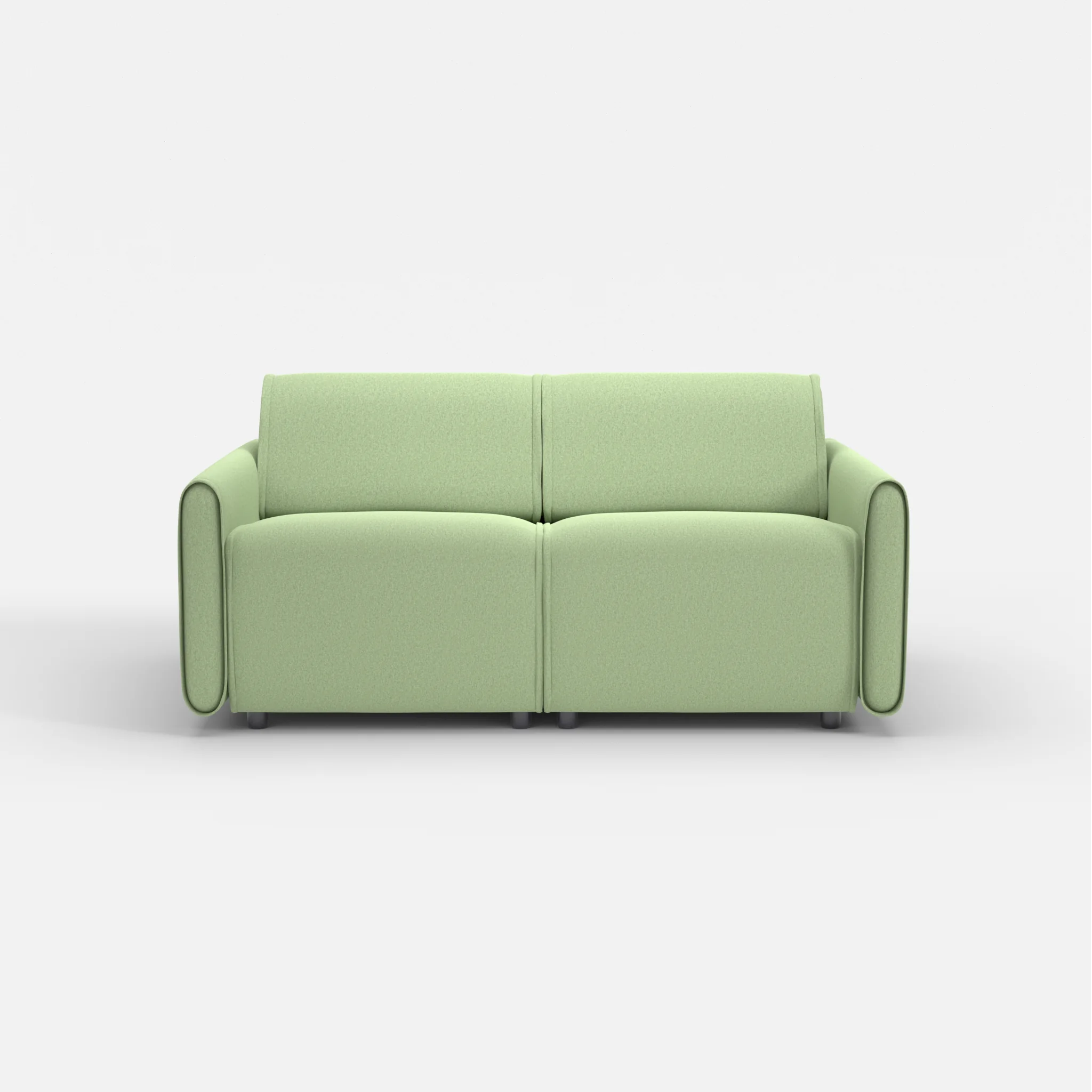 2 Sitzer Sofa Belleform mit schmaler Armlehne 1 dama0042 in Hellgrün von vorne