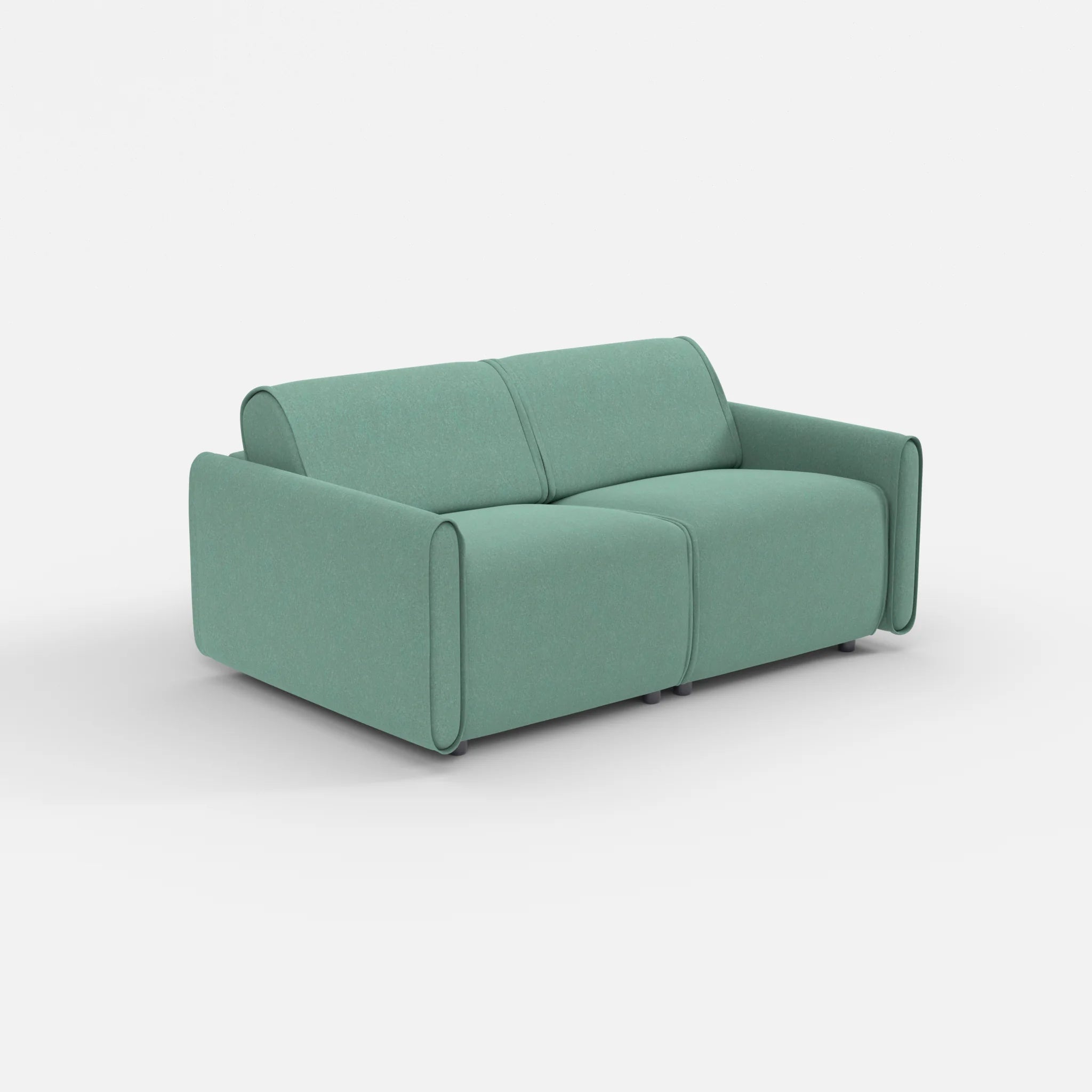 2 Sitzer Sofa Belleform mit schmaler Armlehne 1 dama0045 in Türkis von der Seite