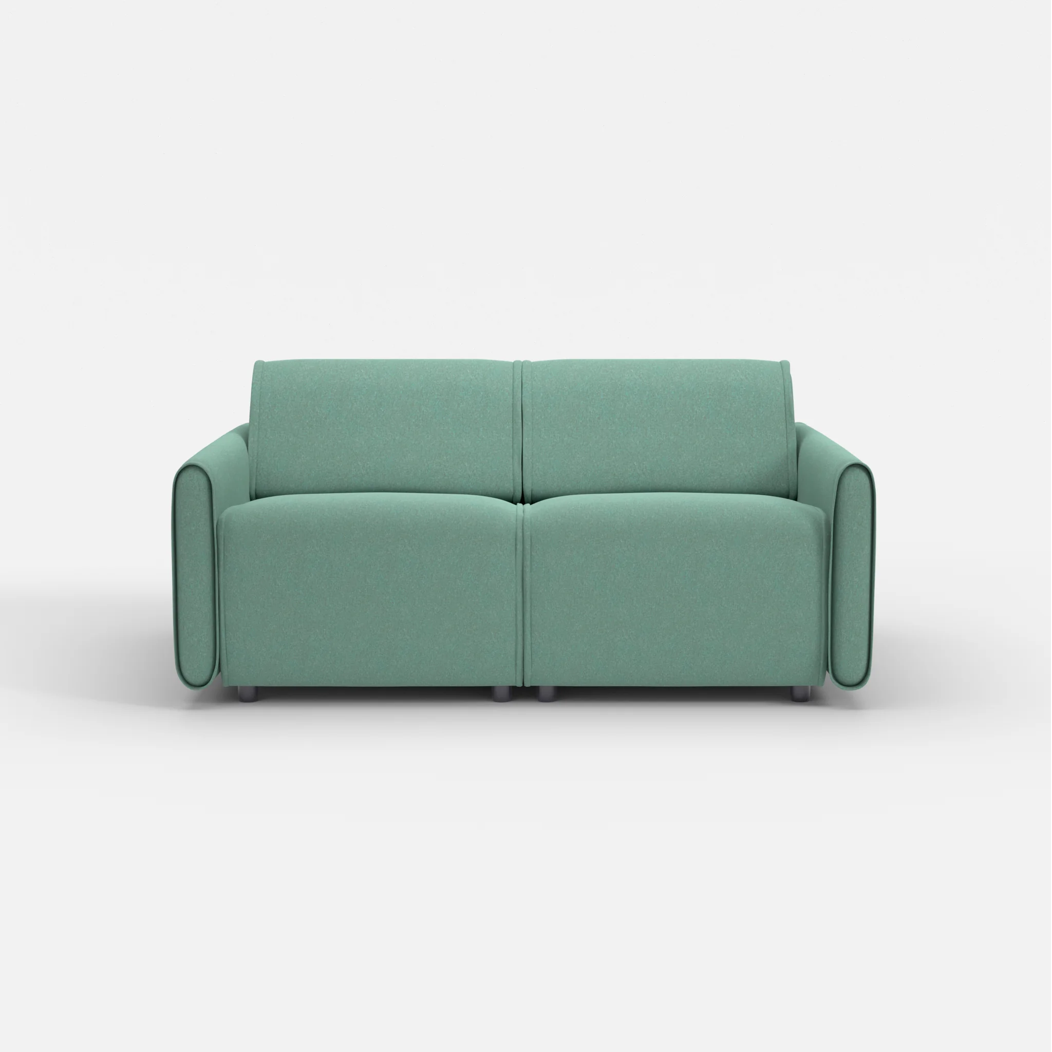 2 Sitzer Sofa Belleform mit schmaler Armlehne 1 dama0045 in Türkis von vorne