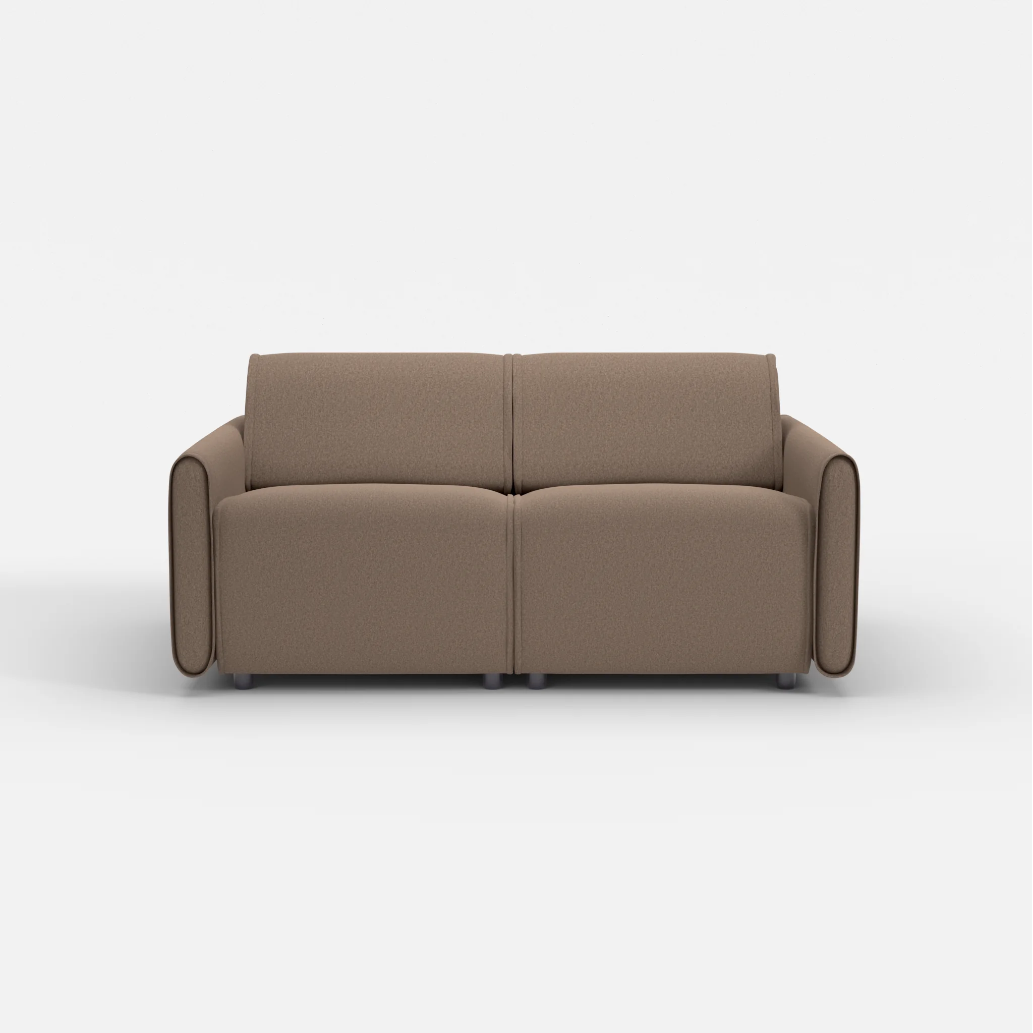 2 Sitzer Sofa Belleform mit schmaler Armlehne 1 dama0051 in Braun von vorne