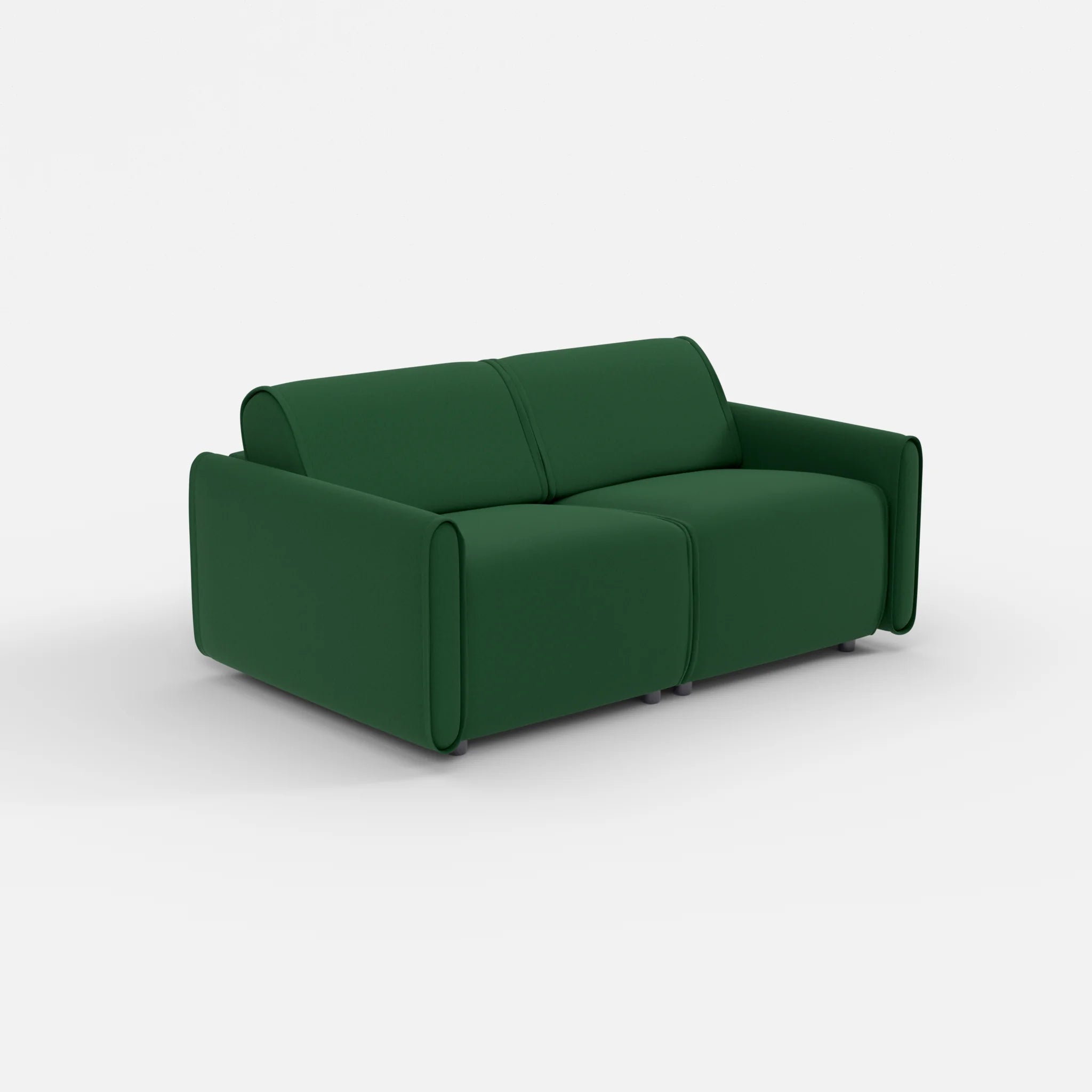 2 Sitzer Sofa Belleform mit schmaler Armlehne 1 dama0052 in Dunkelgrün von der Seite