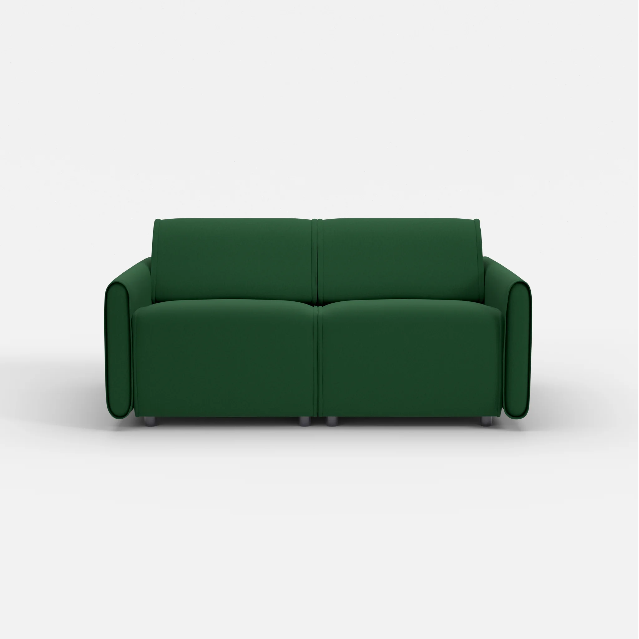 2 Sitzer Sofa Belleform mit schmaler Armlehne 1 dama0052 in Dunkelgrün von vorne