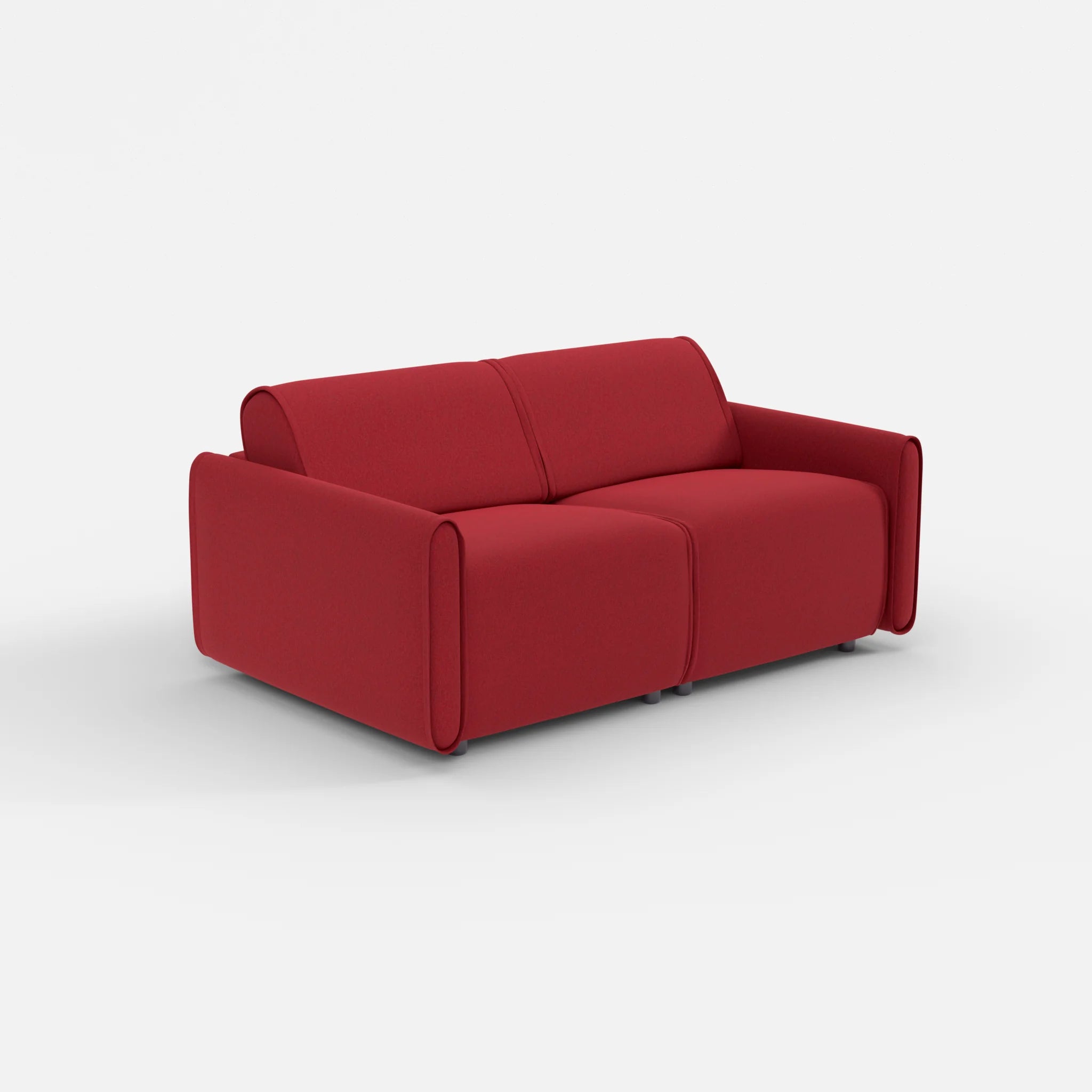 2 Sitzer Sofa Belleform mit schmaler Armlehne 1 dama0053 in Rot von der Seite