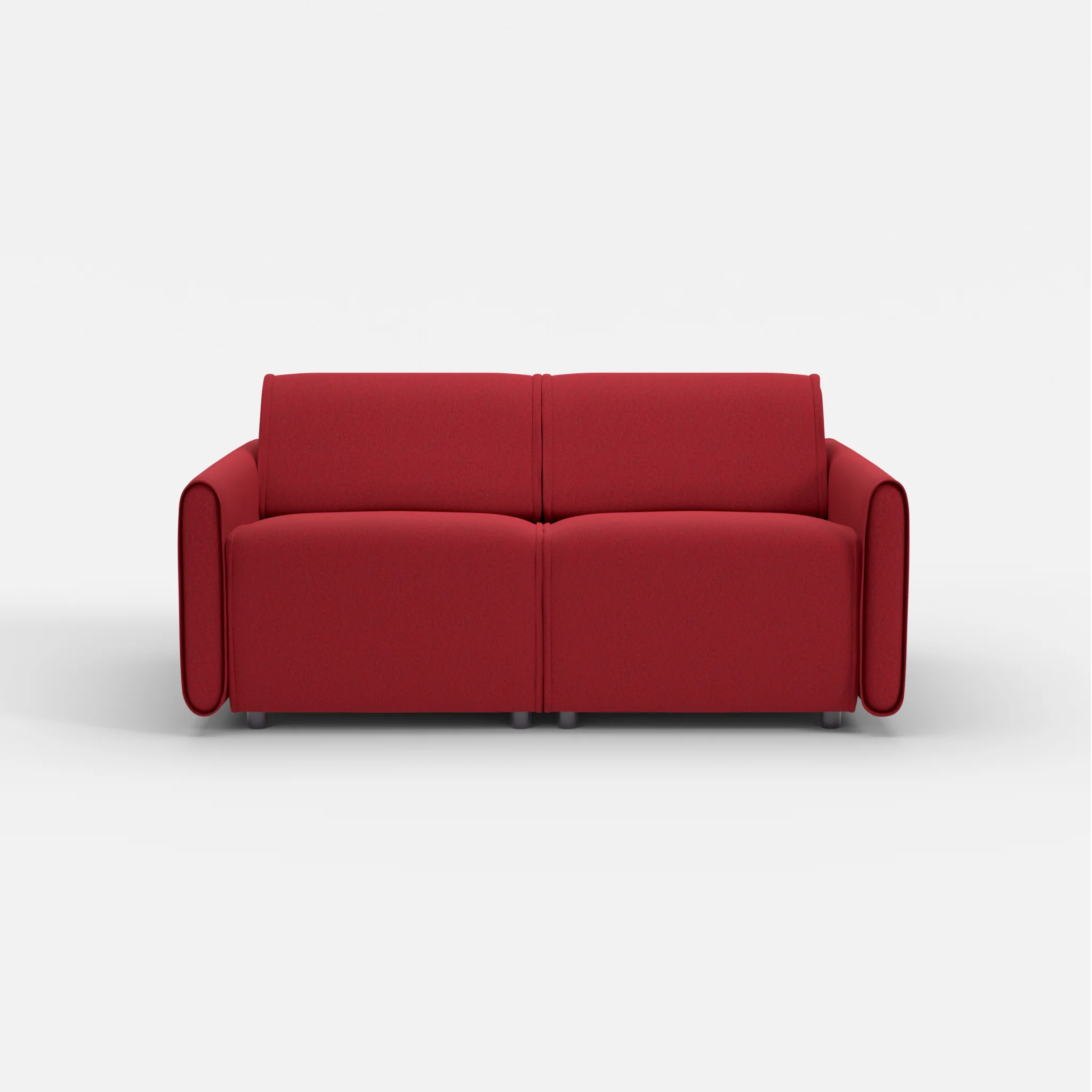 2 Sitzer Sofa Belleform mit schmaler Armlehne 1 dama0053 in Rot von vorne