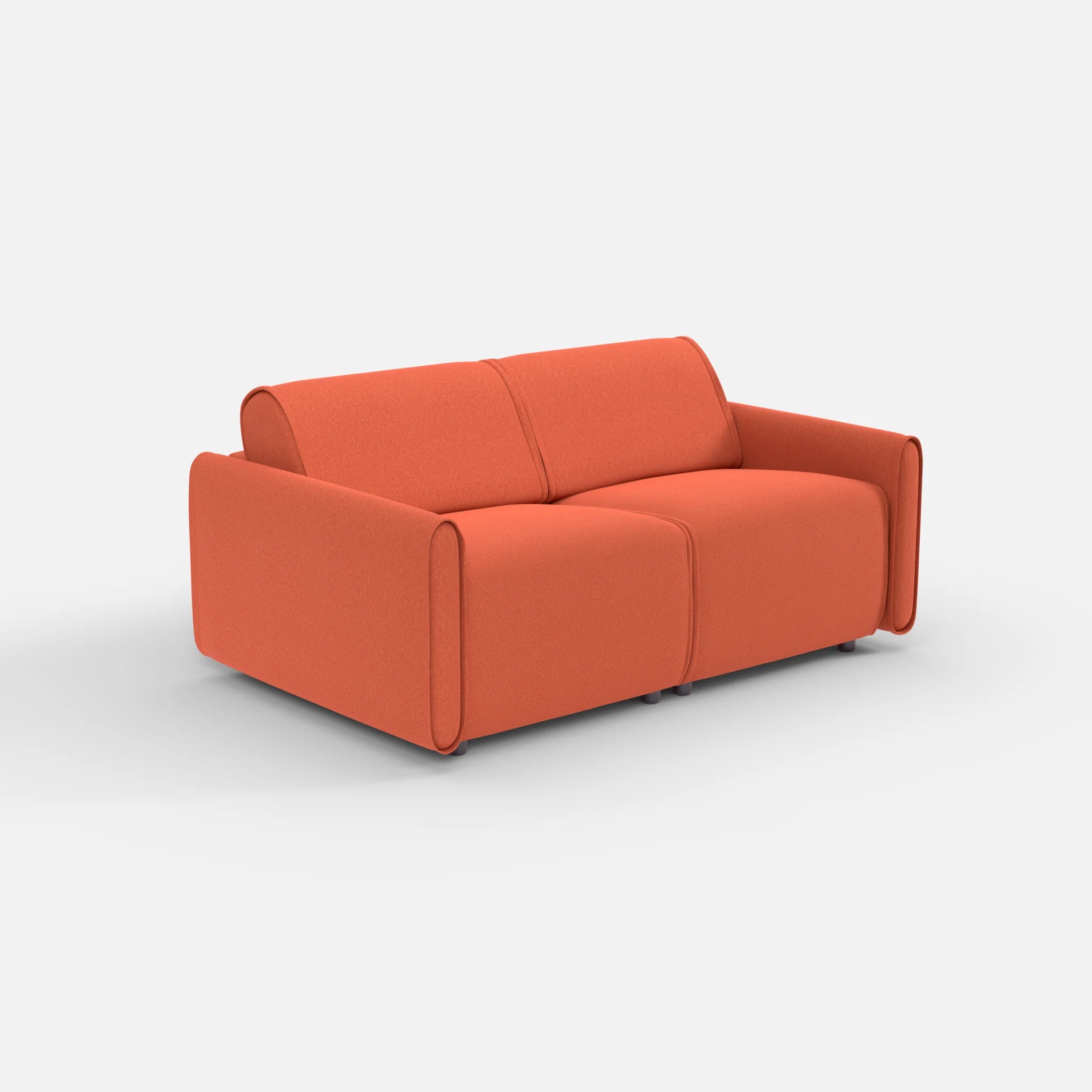 2 Sitzer Sofa Belleform mit schmaler Armlehne 1 dama0062 in Orange von der Seite