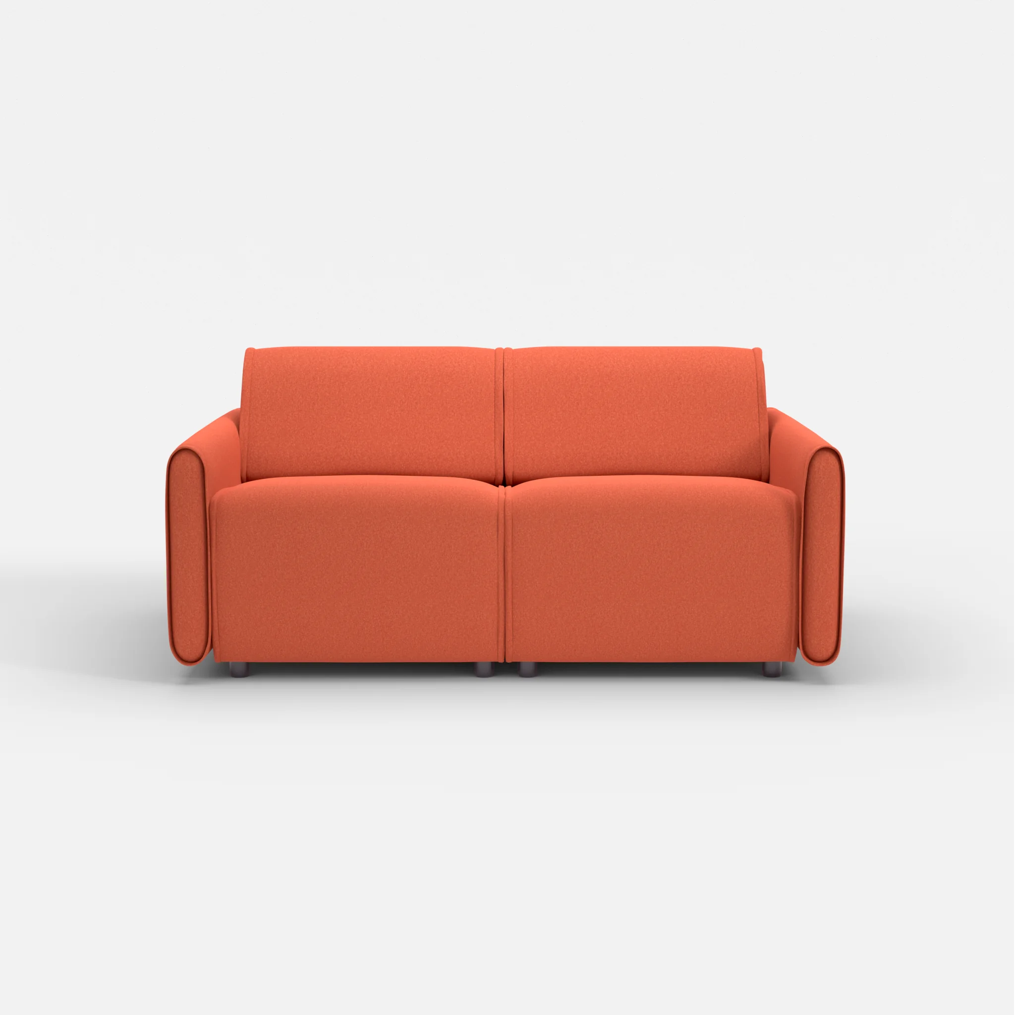 2 Sitzer Sofa Belleform mit schmaler Armlehne 1 dama0062 in Orange von vorne