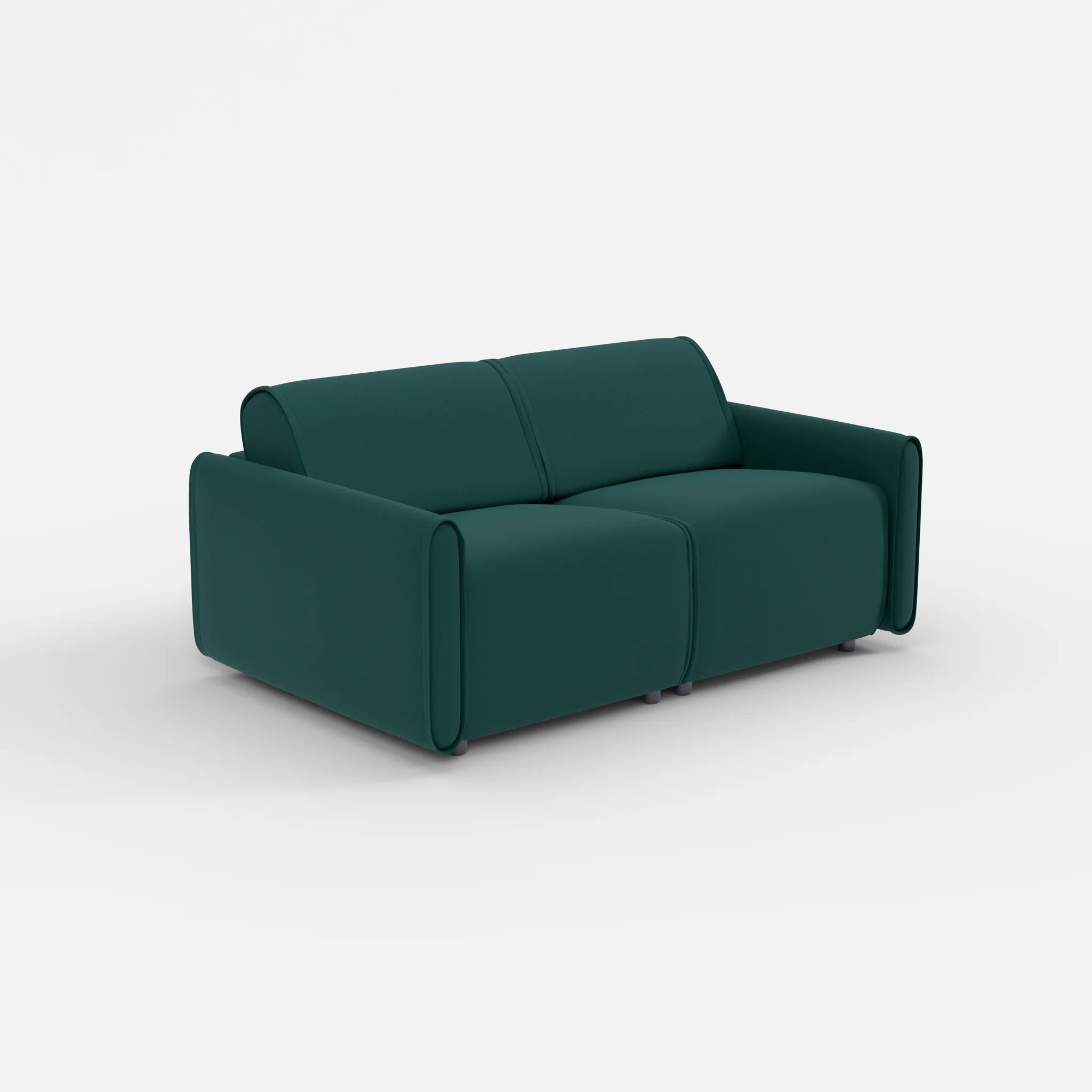 2 Sitzer Sofa Belleform mit schmaler Armlehne 1 dama0073 in Petrol von der Seite