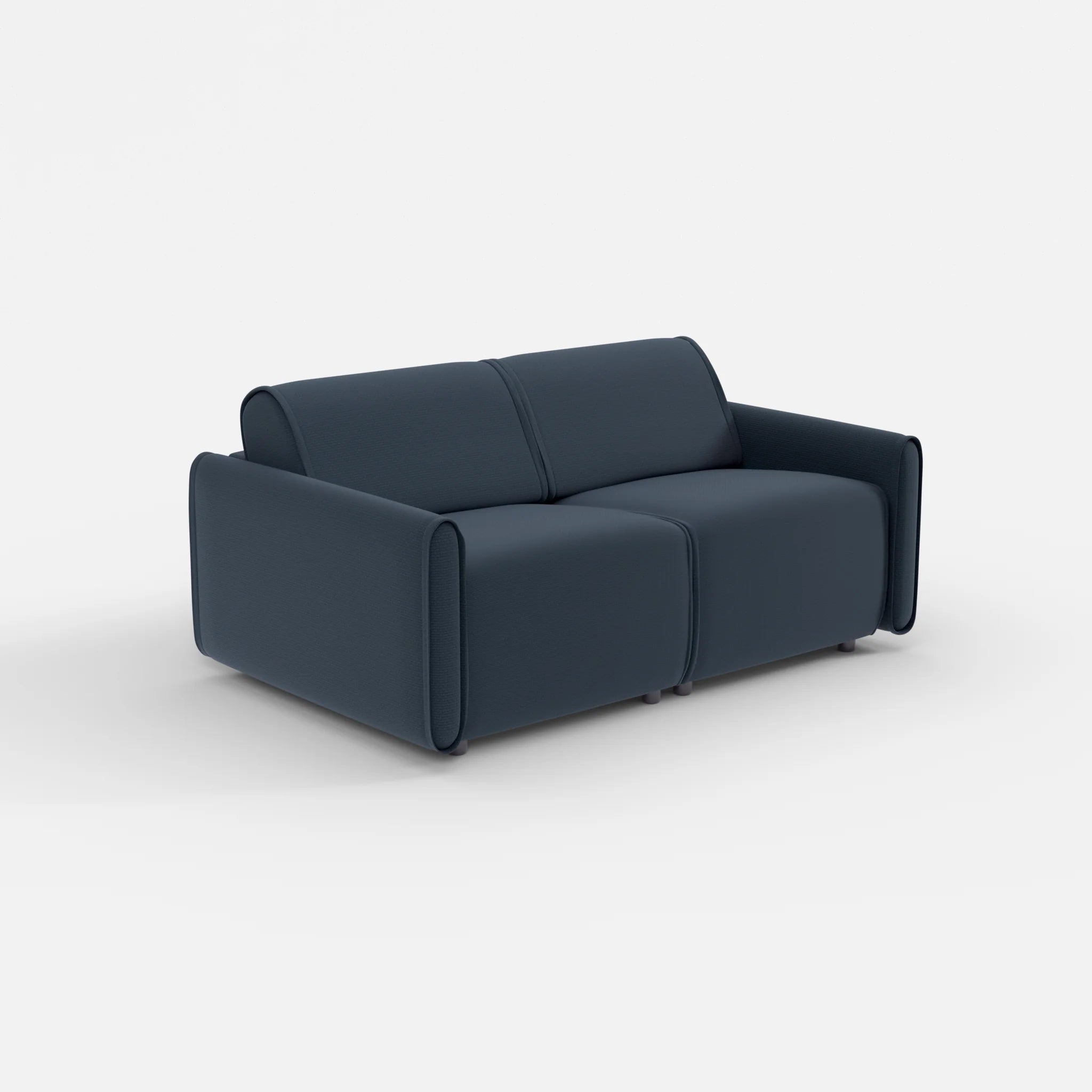 2 Sitzer Sofa Belleform mit schmaler Armlehne 1 nabucco6098 in Dunkelblau von der Seite