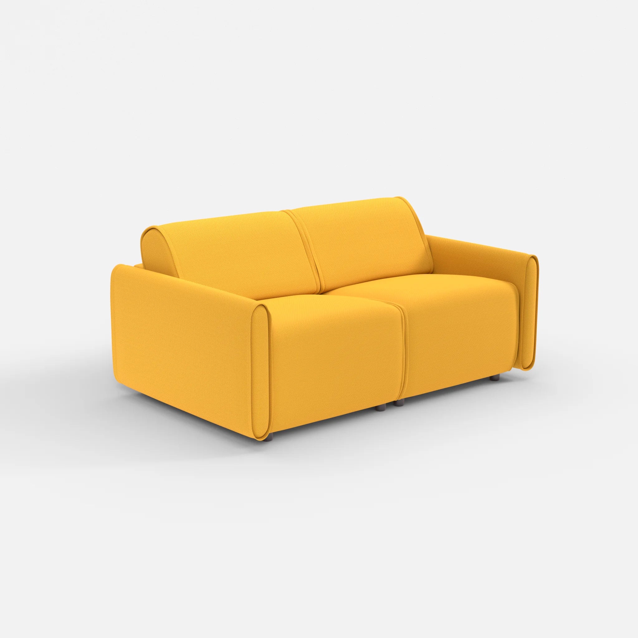 2 Sitzer Sofa Belleform mit schmaler Armlehne 1 novumcurry in Curry von der Seite